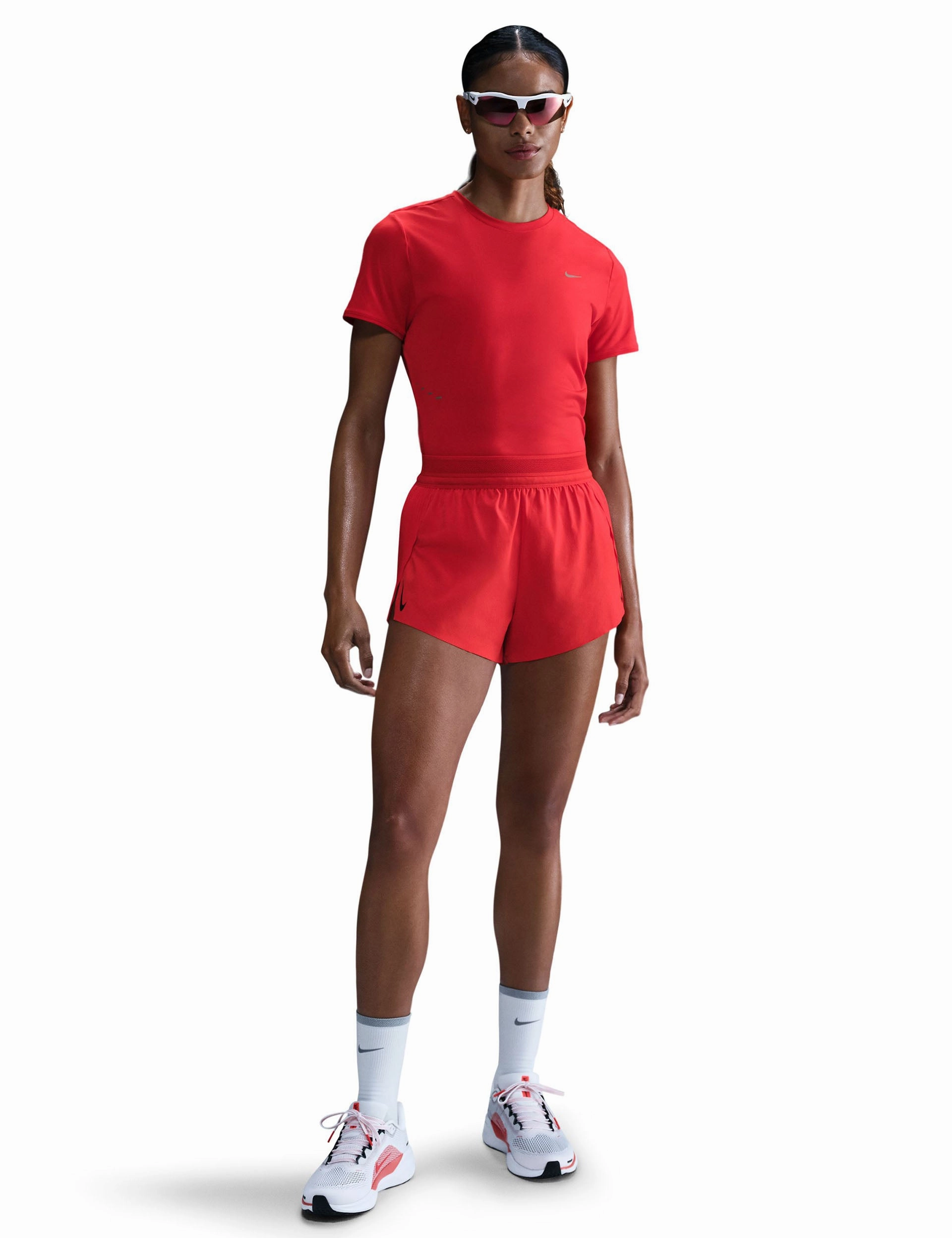 Perfect Comfort Warm Weather Style AeroSwift Dri-FIT ADV 3" Running Shorts - Light Crimson/Black