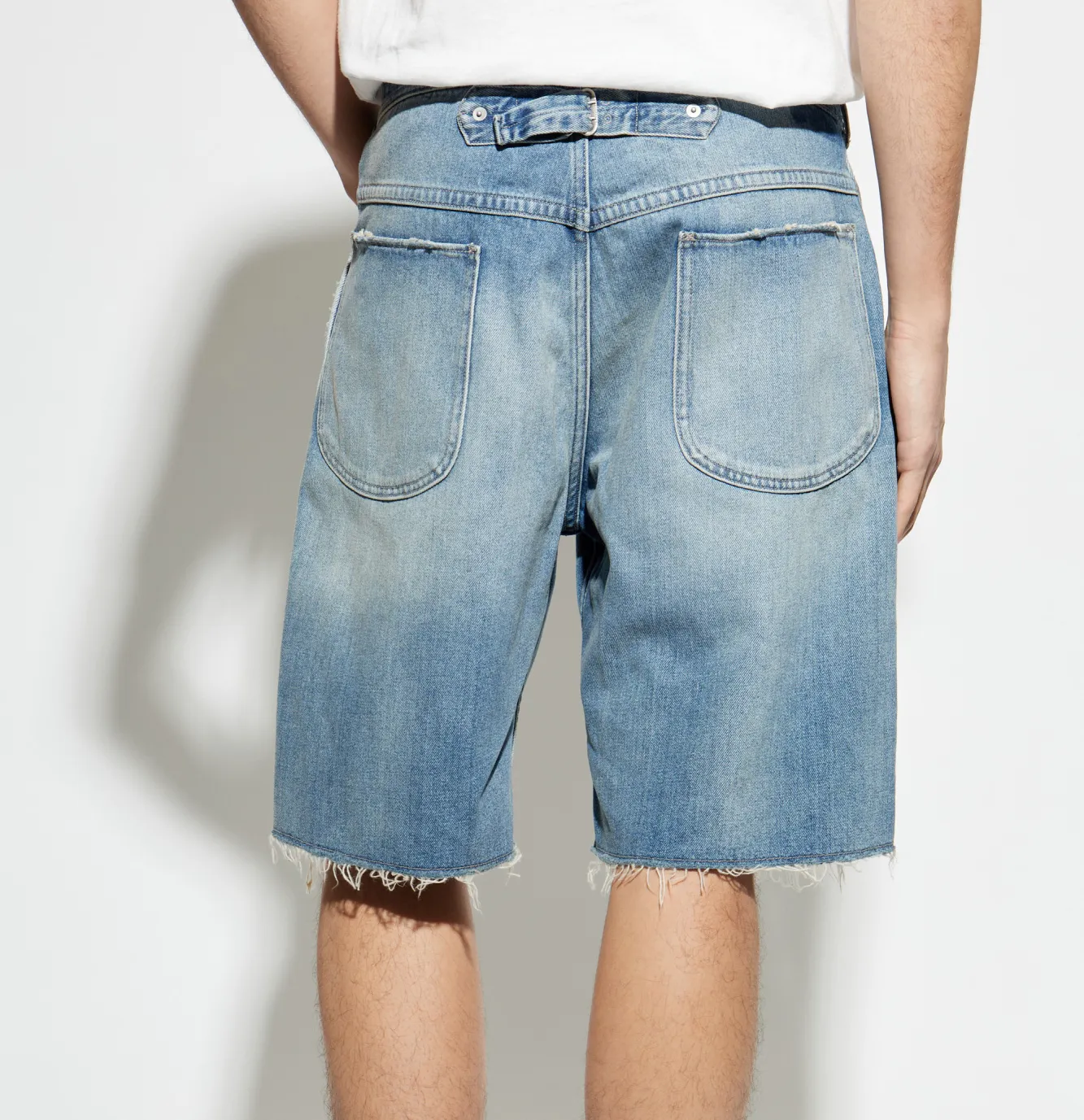 StaticFreeLining FourWayStretch DENIM CUT-OFF SHORTS - LIGHT BLUE