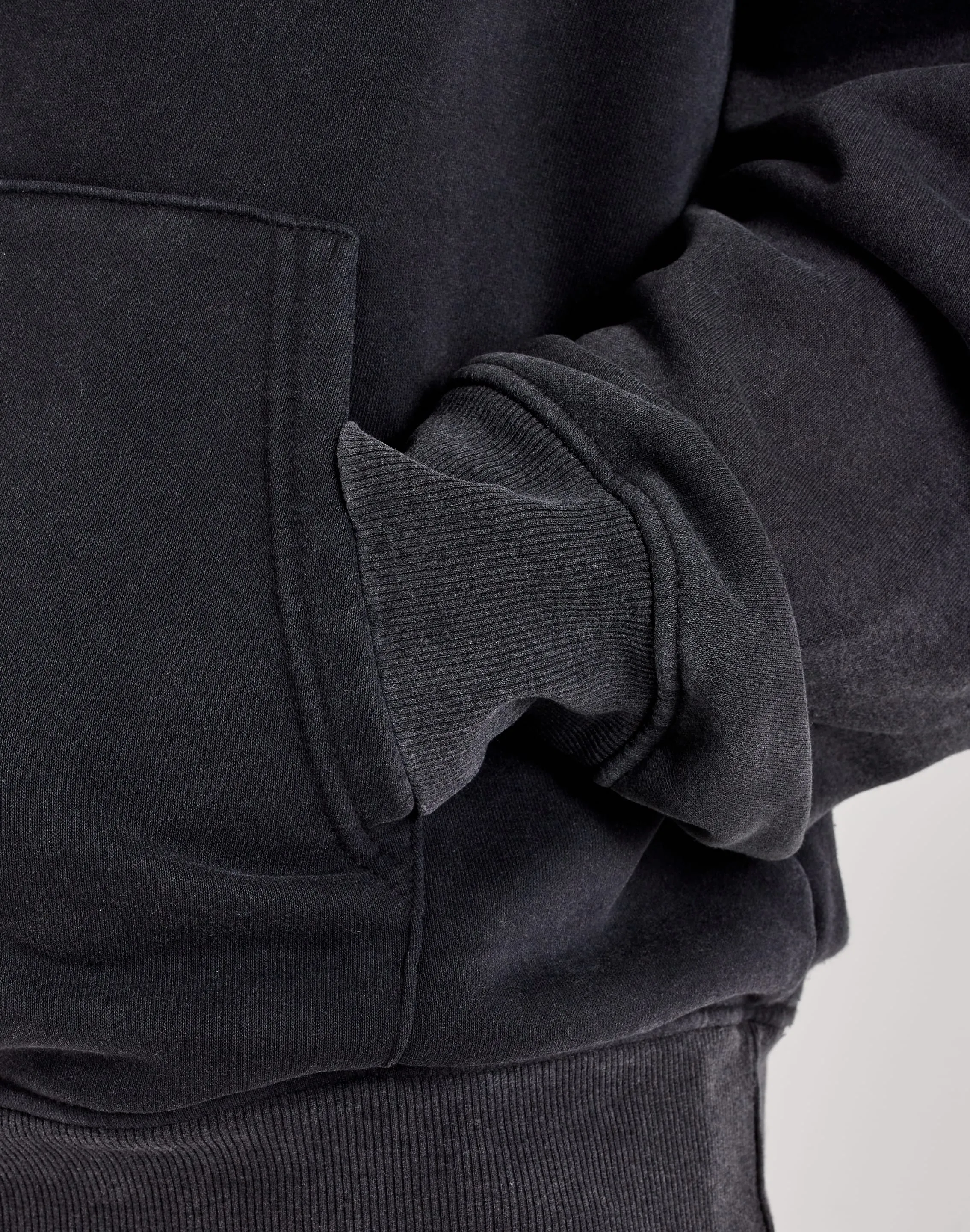 Flatlock stitching Stretchable Waistband DH Essentials Acid Wash Fleece Pullover Hoodie