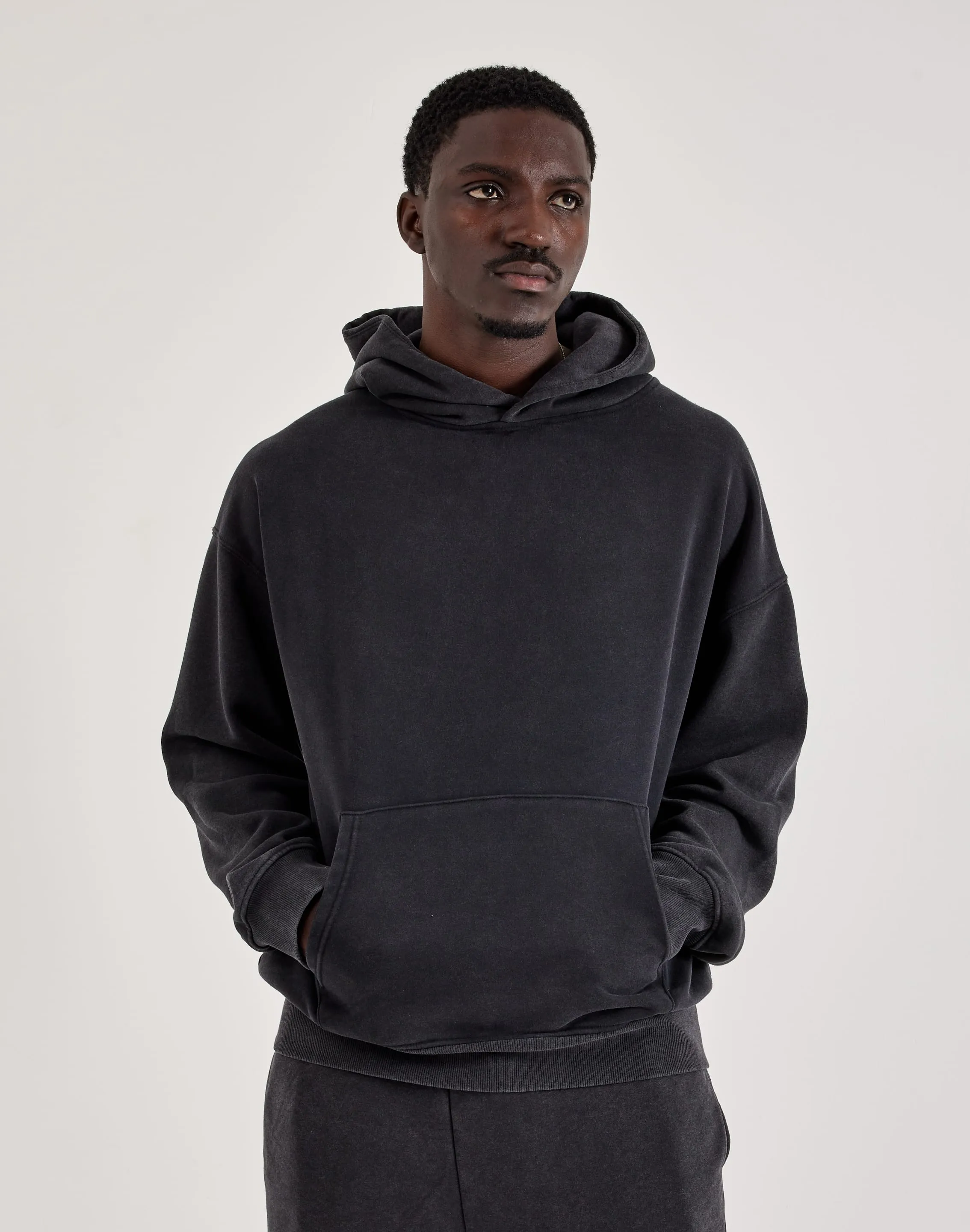 DH Essentials Acid Wash Fleece Pullover Hoodie AntiStaticLining