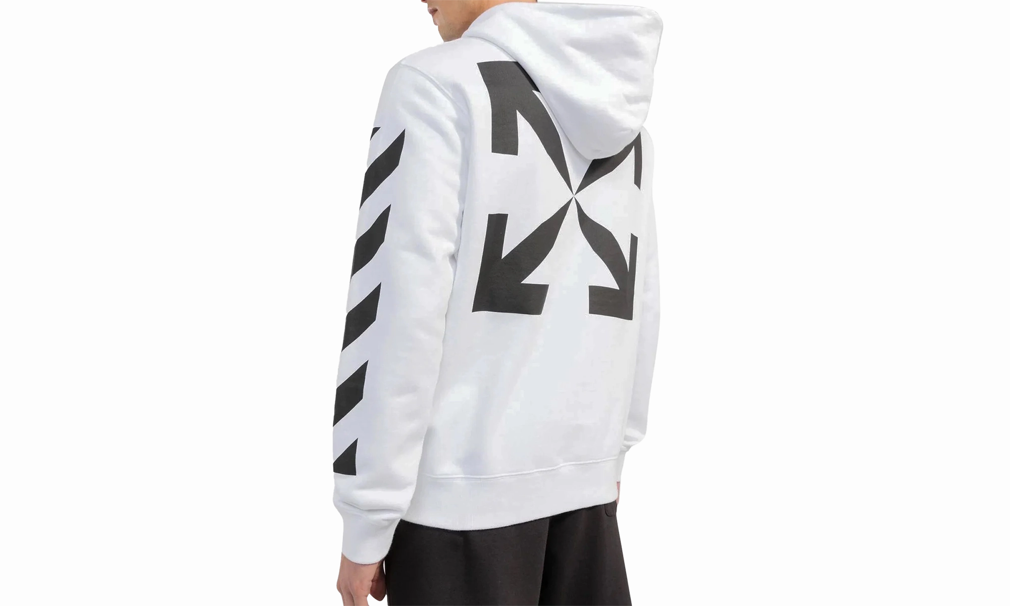 Diag Arrow Slim Hoodie "White"