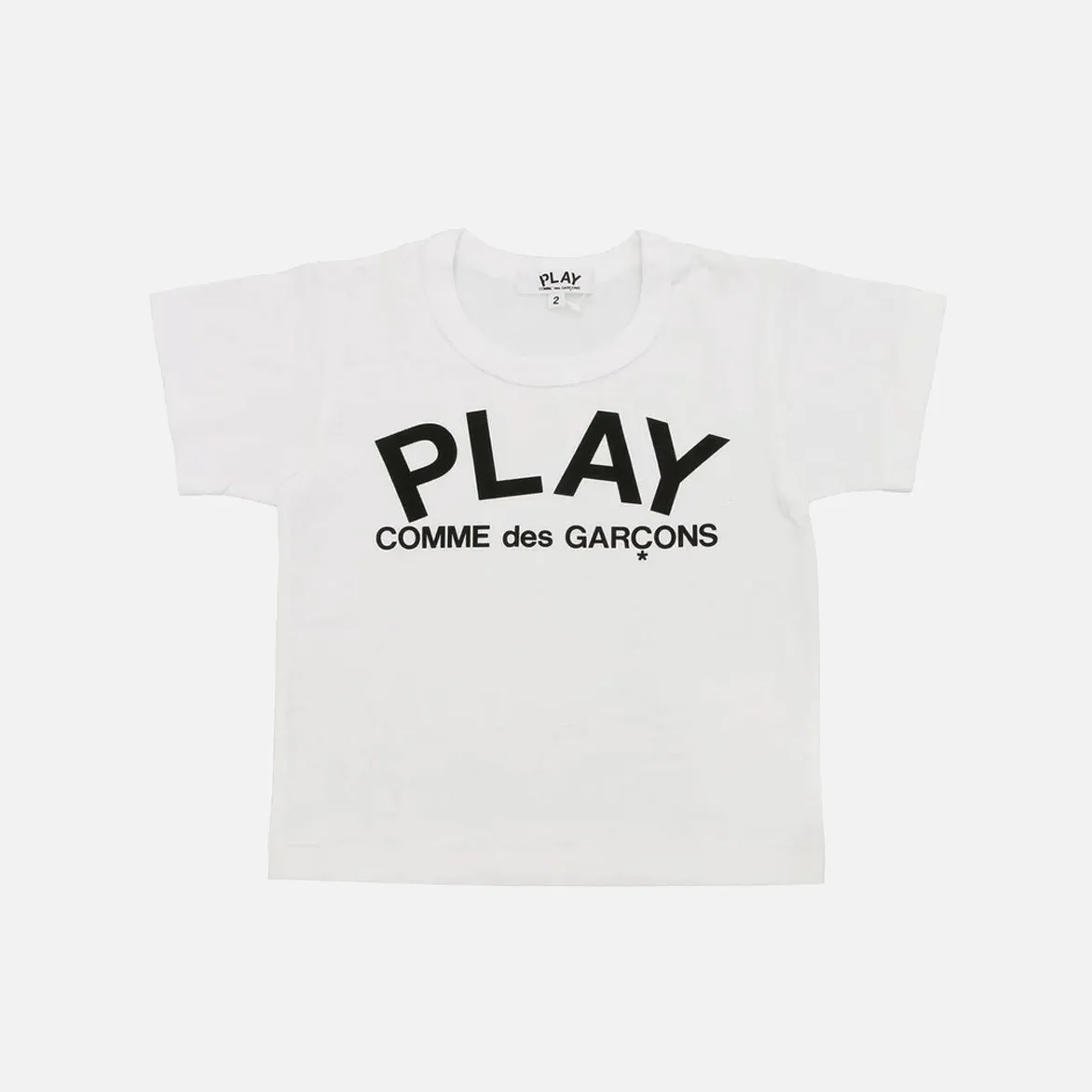 Colorfast Dye HighCollar Style KIDS LOGO TEE - WHITE / BLACK