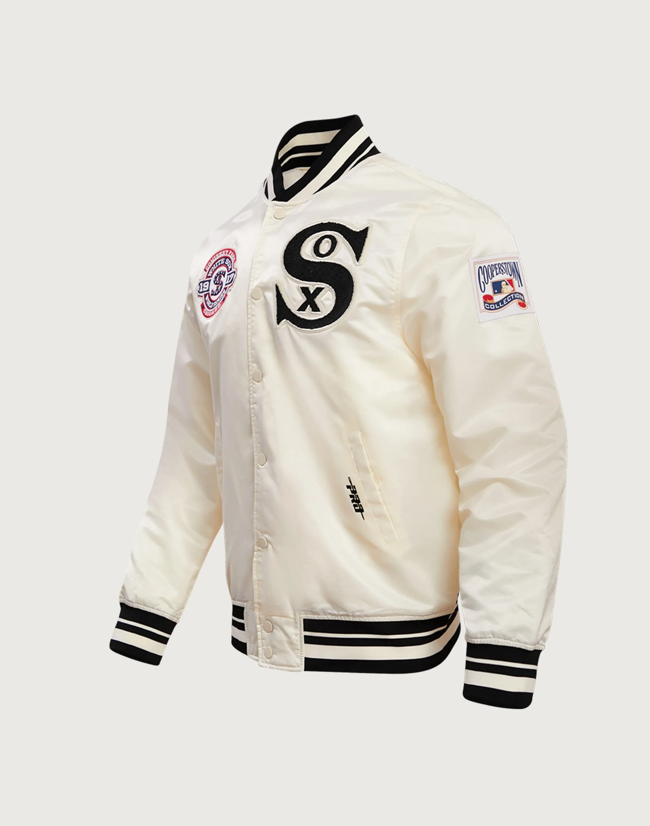 AntiPilling Fabric Modern Chic Pro Standard MLB Chicago White Sox Retro Classic Rib Satin Jacket