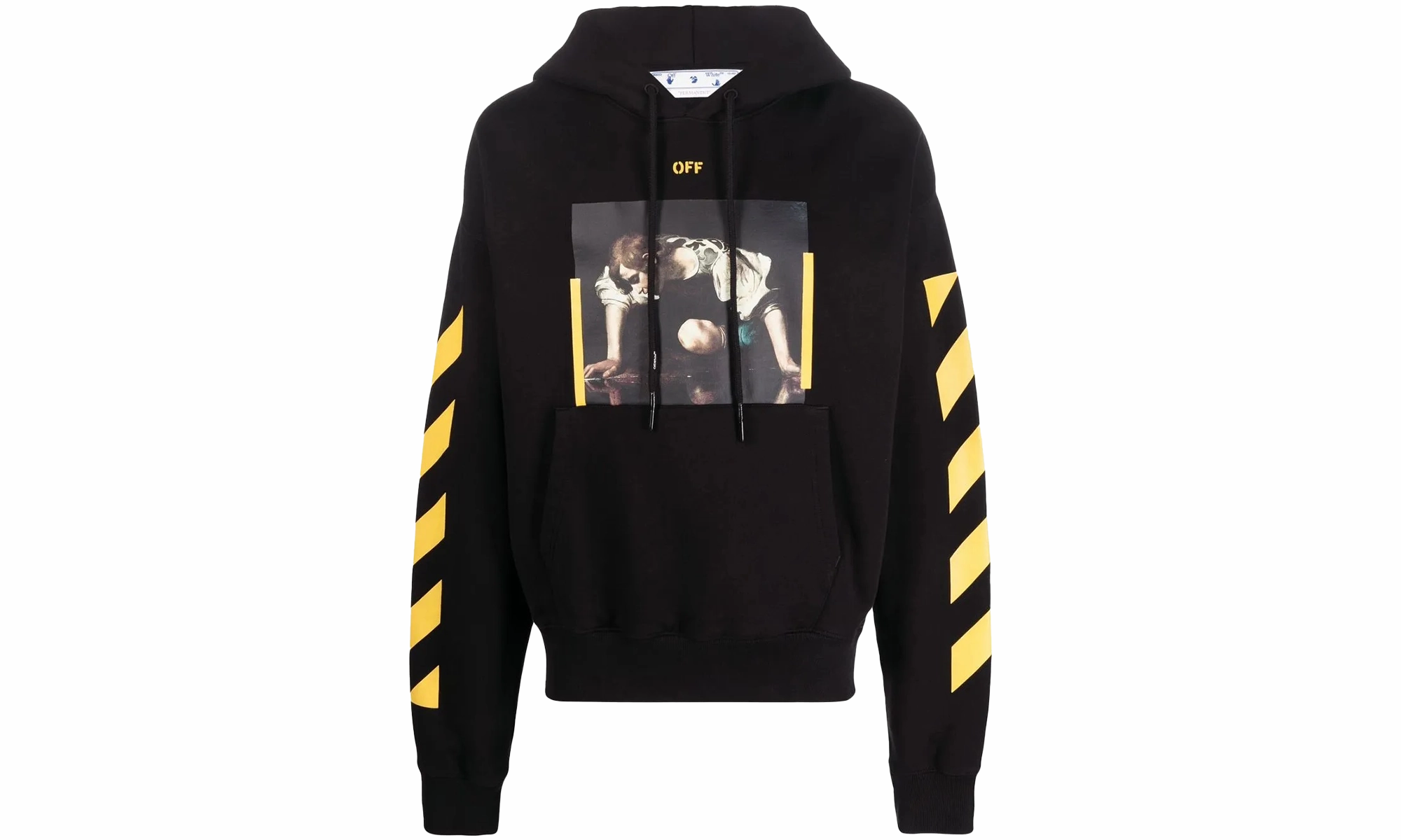 Diagonal Arrow Caravaggio Narcist Over Hoodie "Black"