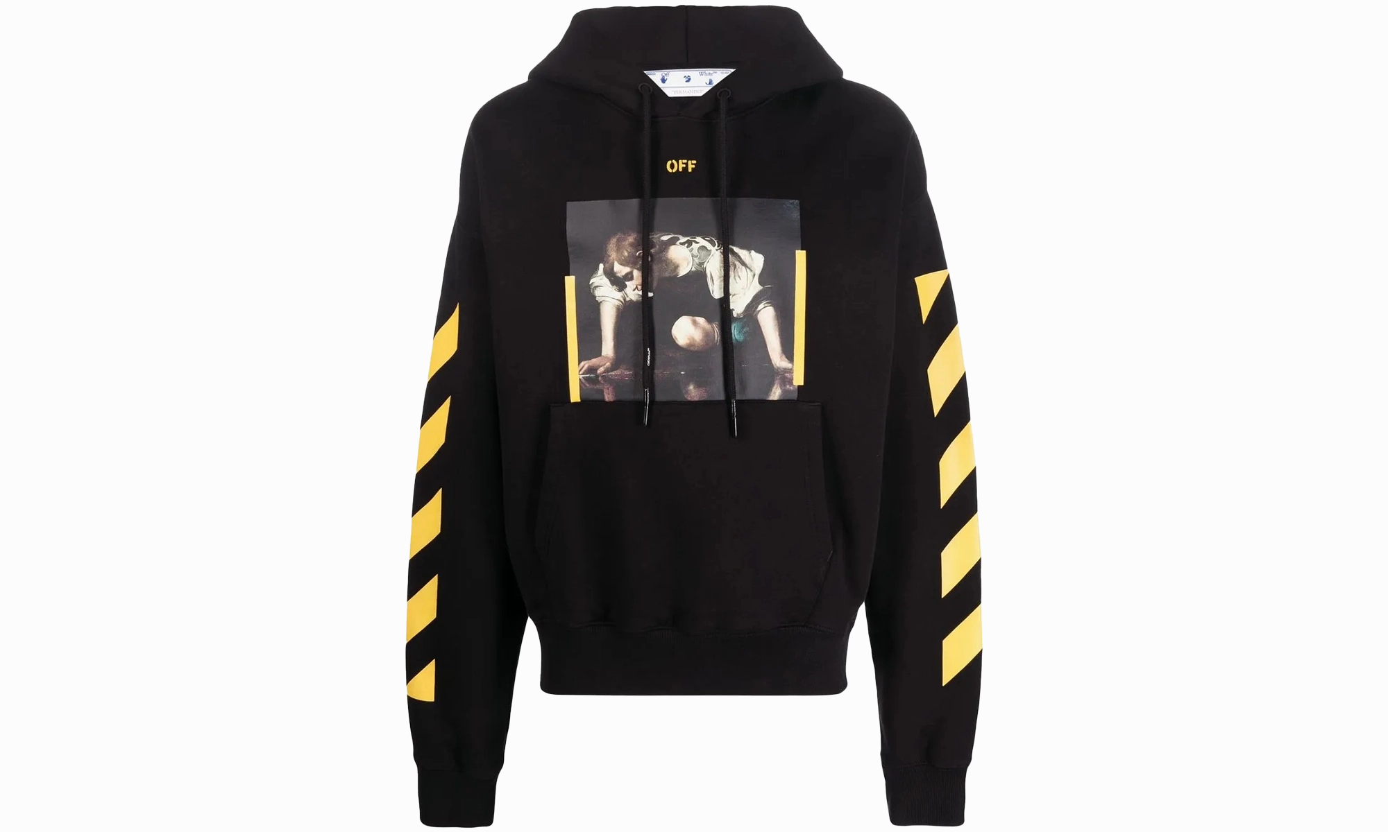 Diagonal Arrow Caravaggio Narcist Over Hoodie "Black"