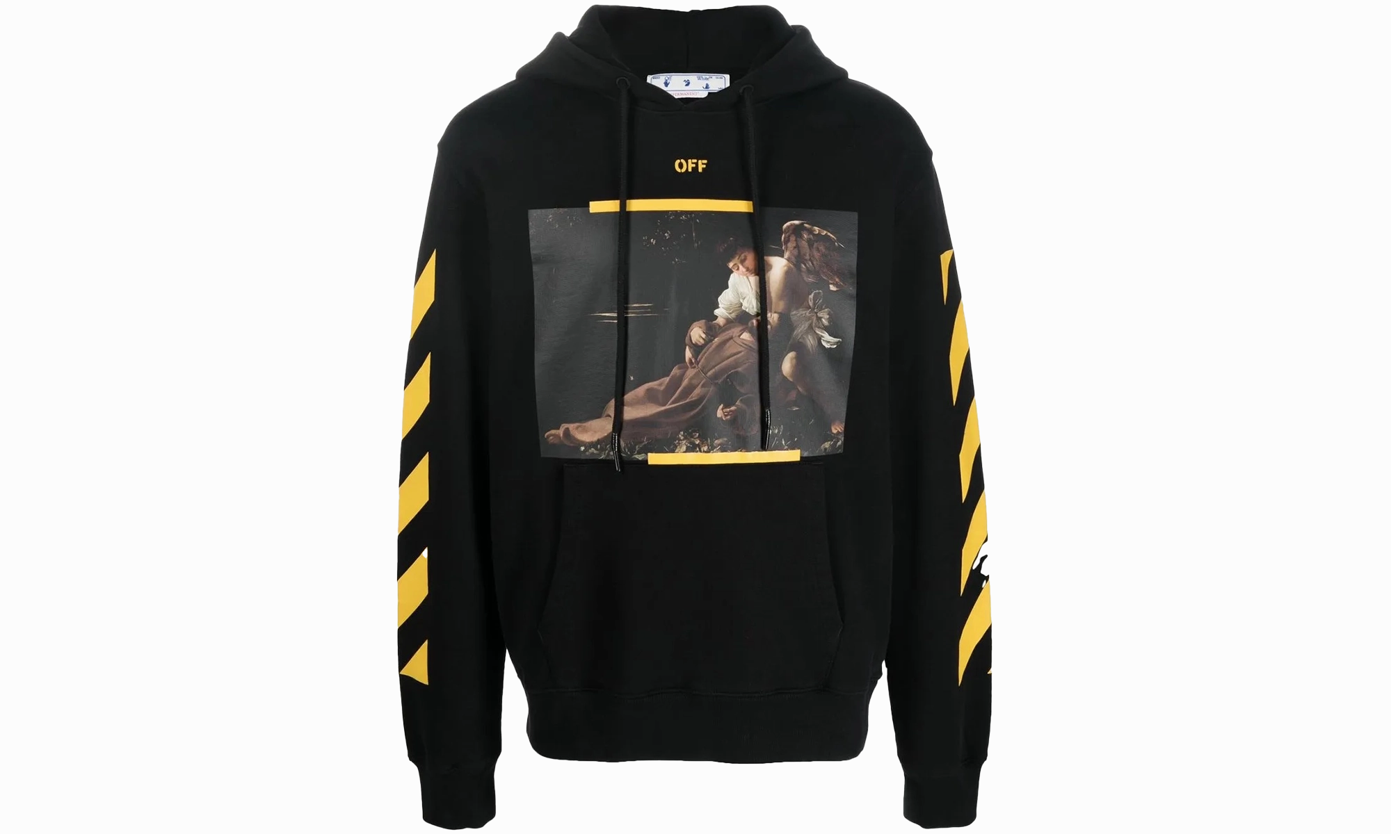 Diagonal Arrow Caravaggio St Fran Slim Hoodie "Black/White"