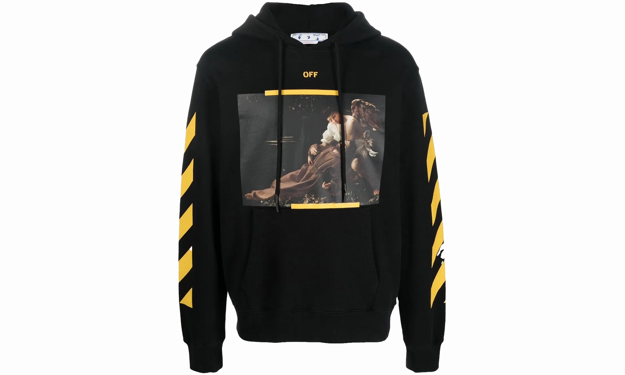 Diagonal Arrow Caravaggio St Fran Slim Hoodie "Black/White"