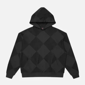DIAMOND TERRY HOODED SWEATSHIRT - BLACK OdorResistant SeamFreeEngineering