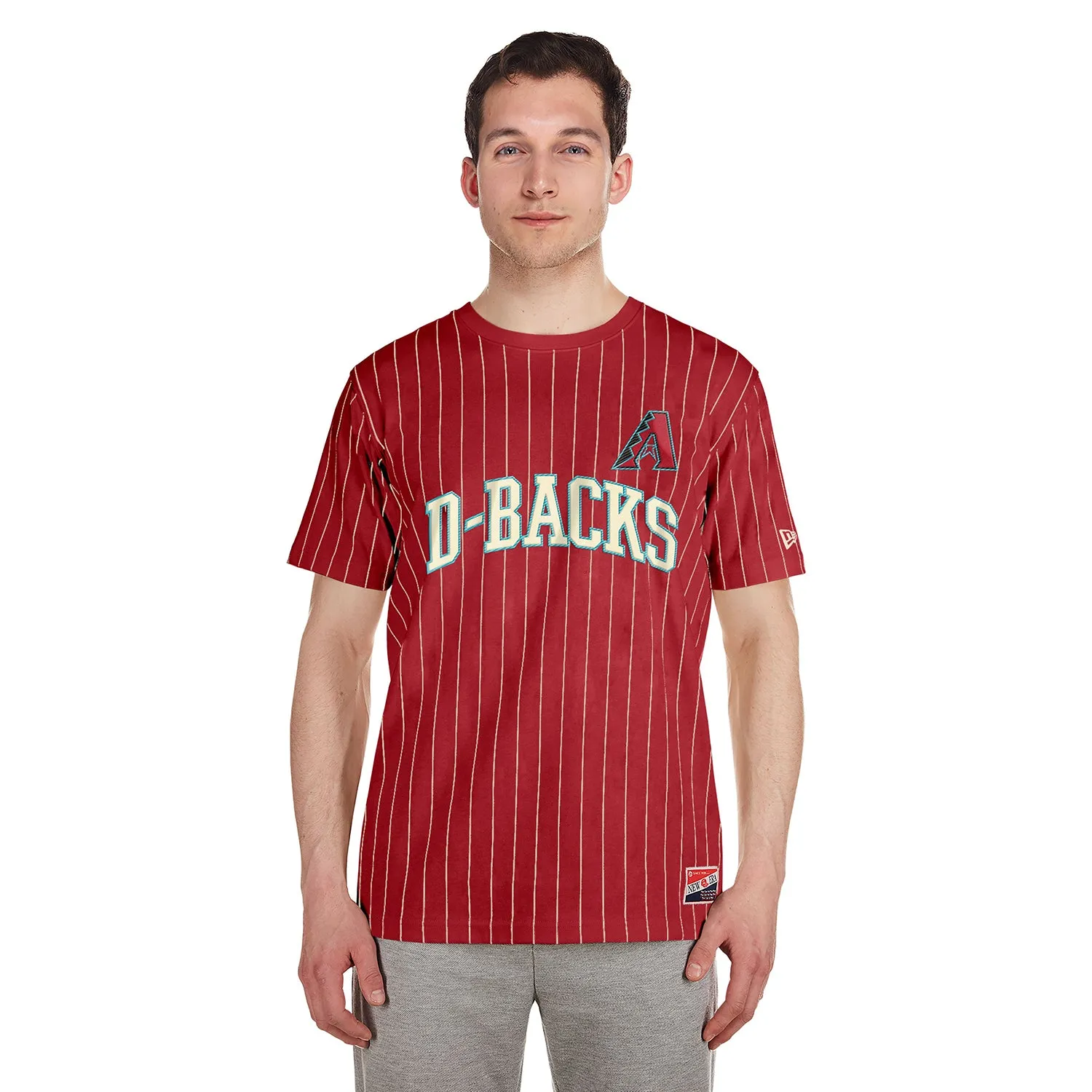 Diamondbacks Chrome Pinstripe Tee - Mens Antibacterial Finish