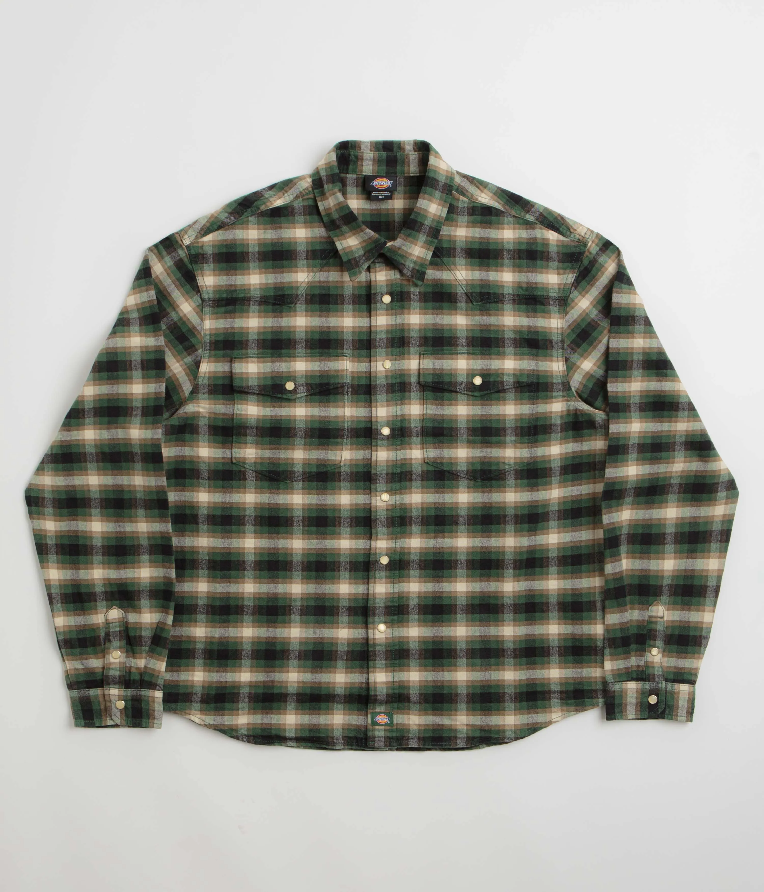 Dickies Johnsonville Shirt - Pine Needle Green Structured Collar