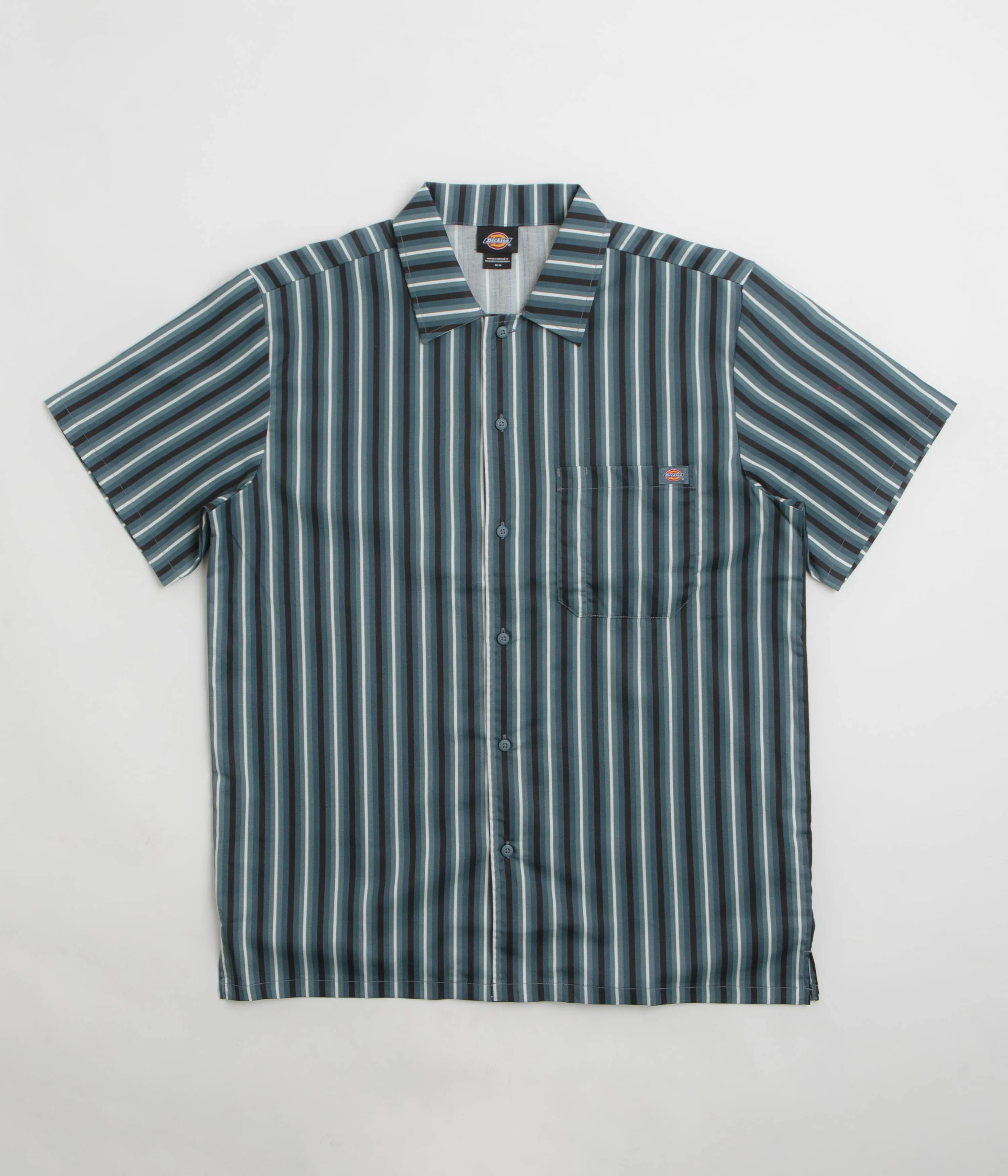 Standalone Option Dickies Multi Stripe Work Short Sleeve Shirt - Stormy Weather
