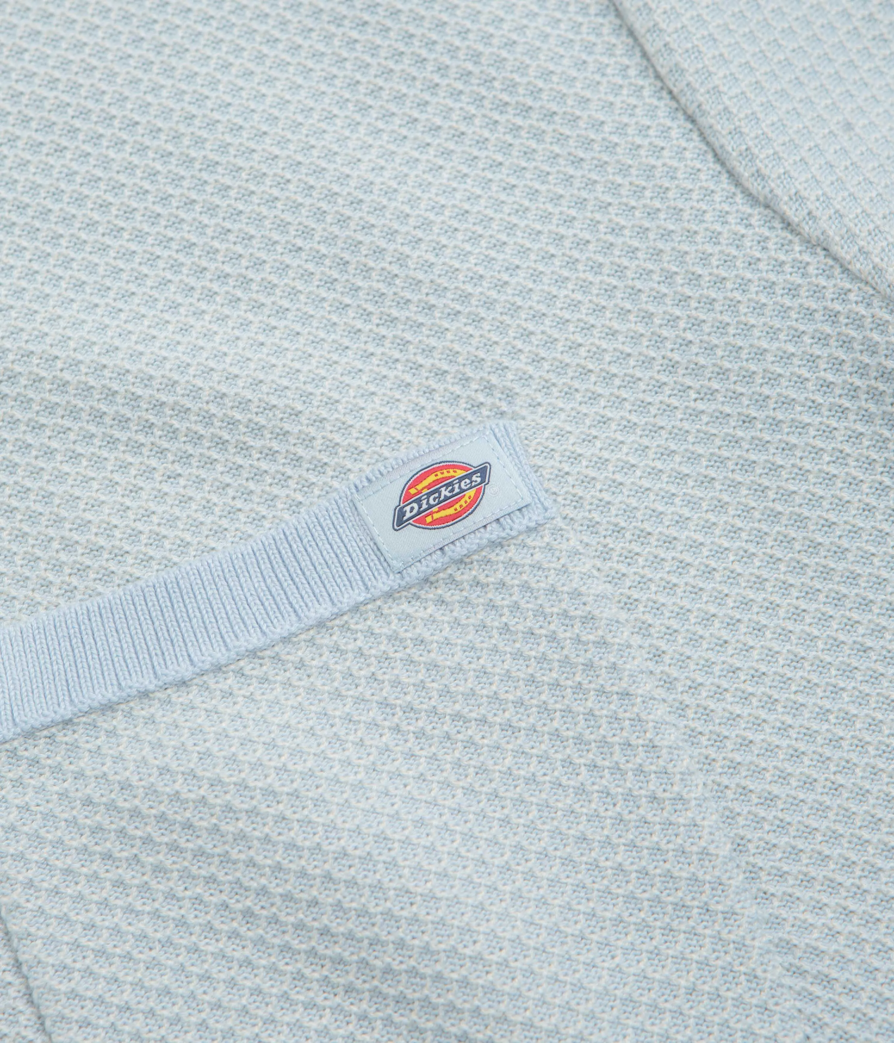 Smooth Zipper Design Dickies Rocky Knit Short Sleeve Polo Shirt - Whitecap Grey