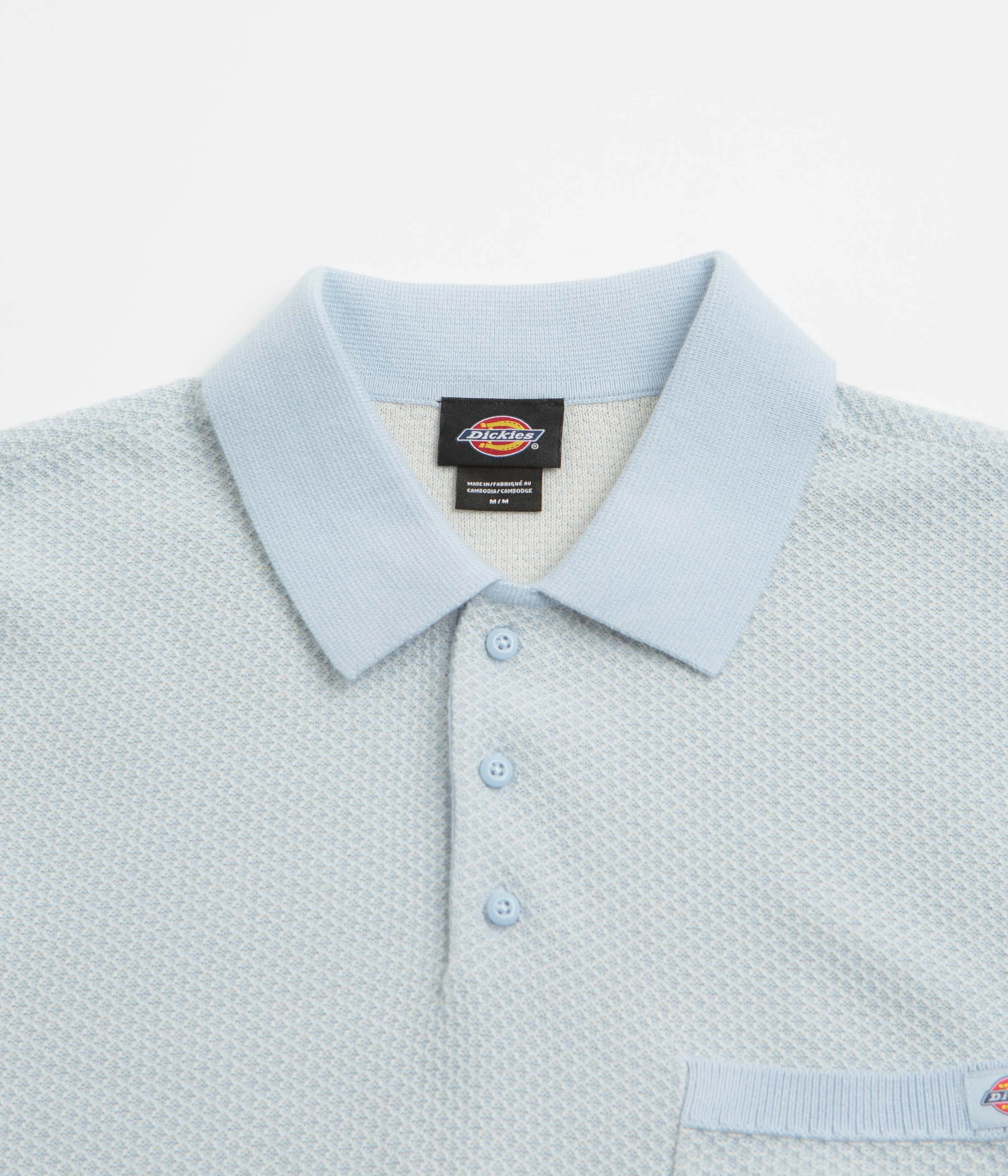 Dickies Rocky Knit Short Sleeve Polo Shirt - Whitecap Grey Weekend Vibes Everyday Outfit