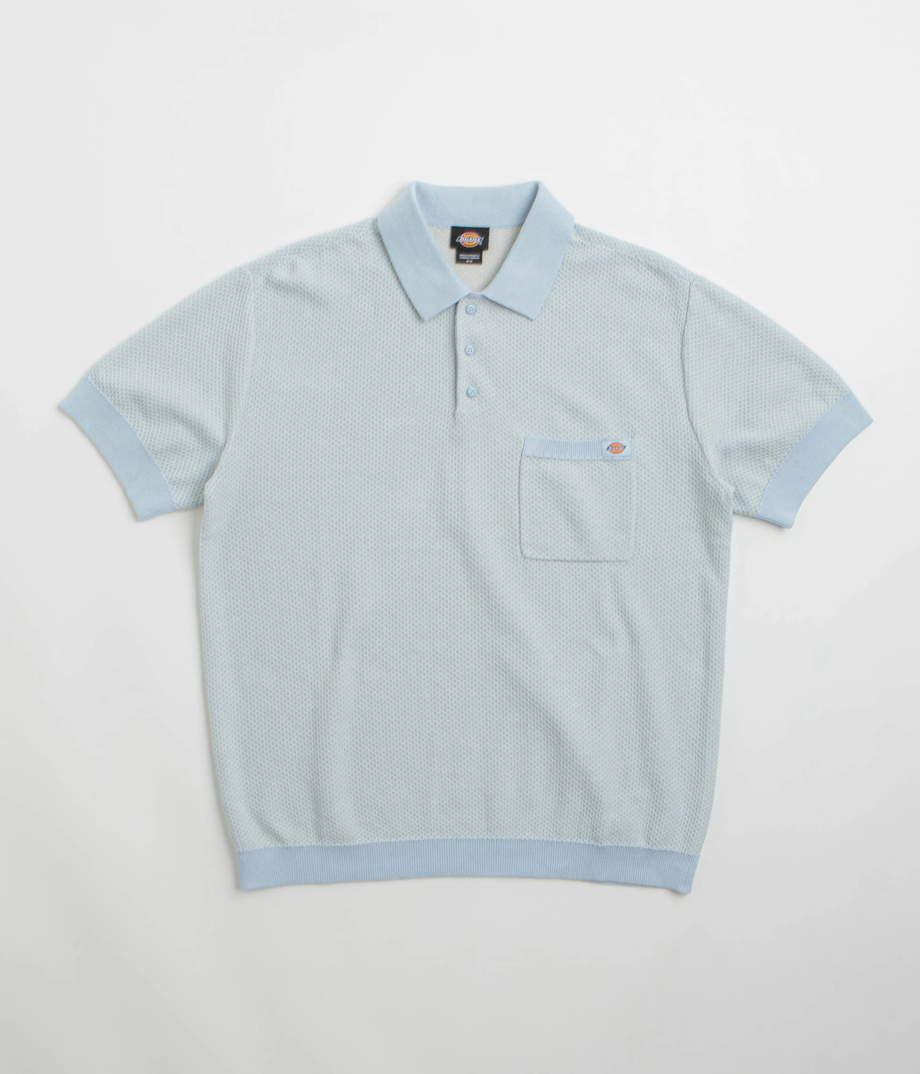 Seamless Side Panels Current Style Dickies Rocky Knit Short Sleeve Polo Shirt - Whitecap Grey