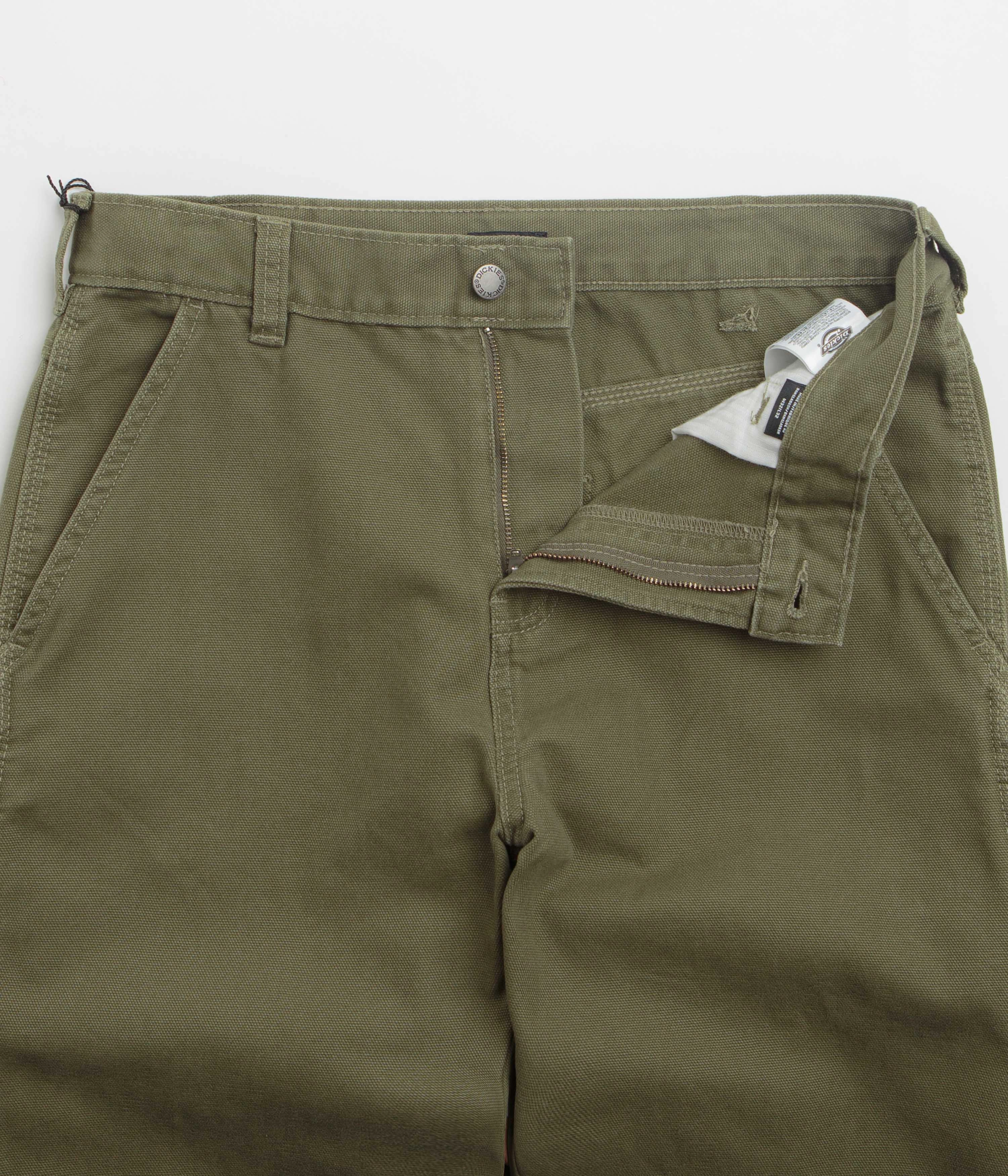Premium Stretch Rubberized grip Dickies Carpenter Canvas Pants - Military Green