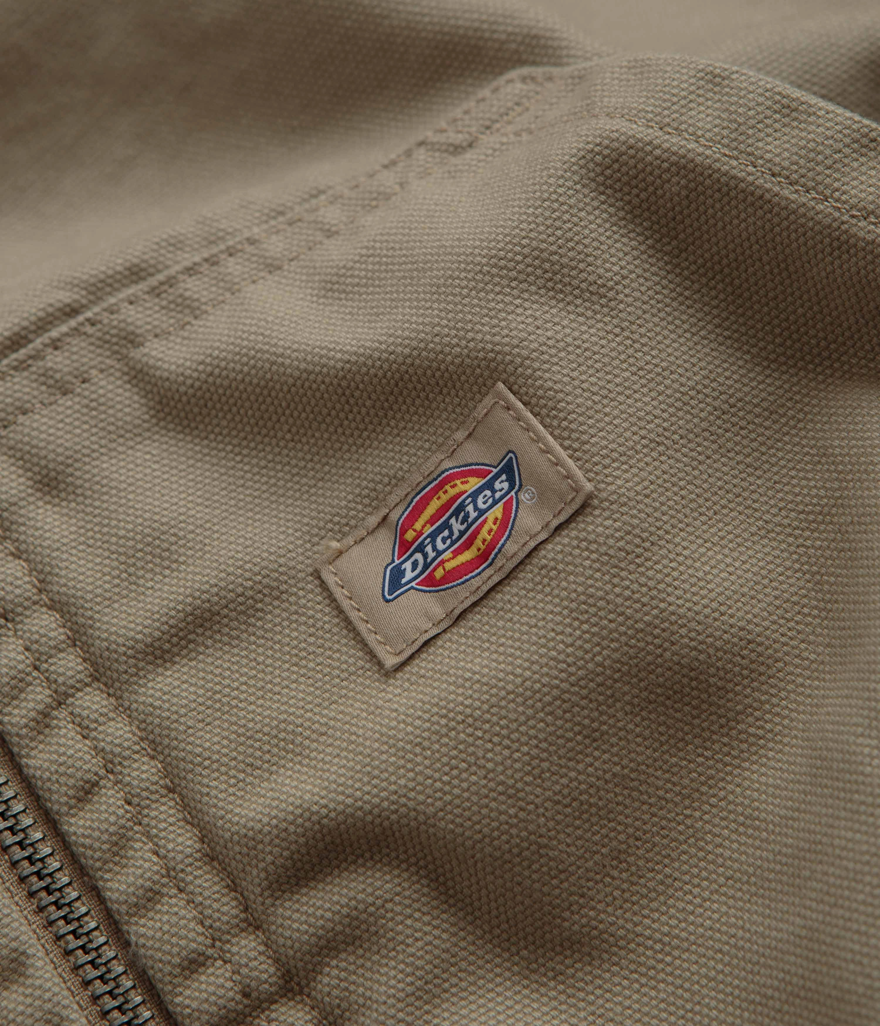 Dickies Duck Canvas Hooded Unlined Jacket - Desert Sand Visa AntiStatic Lining