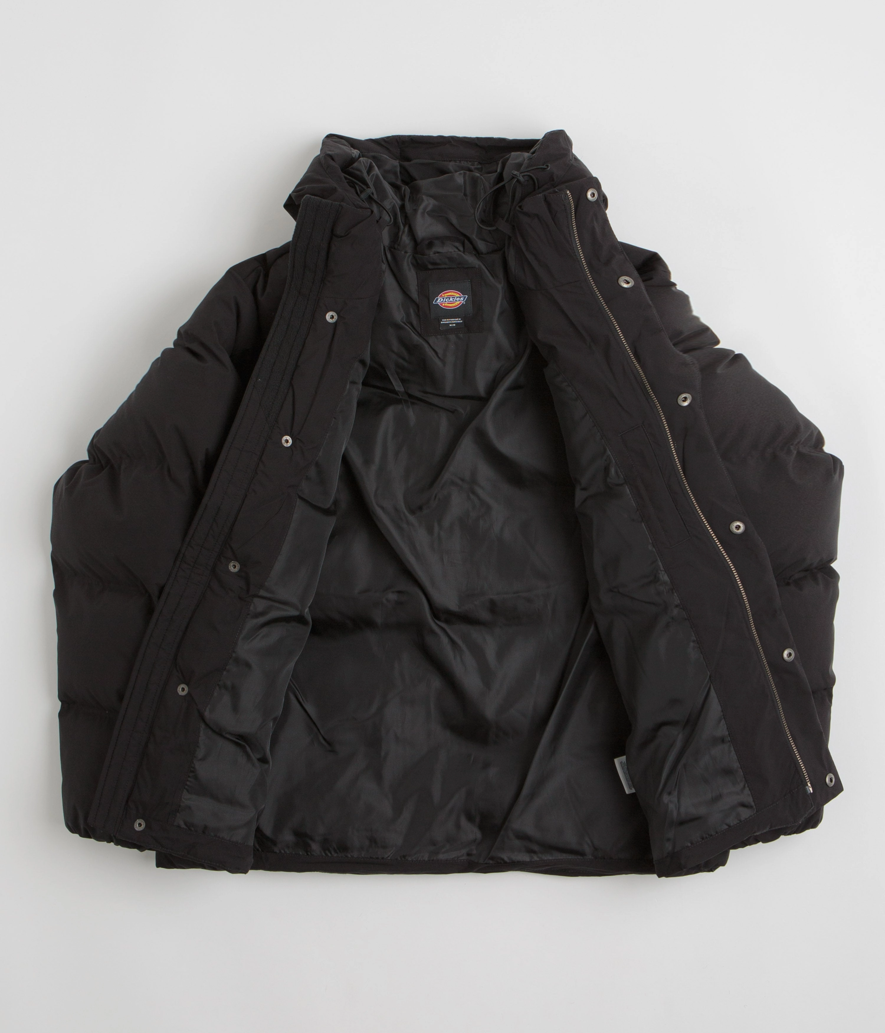 Dickies Eagleville Hooded Puffer Jacket - Black DoubleReinforced Zipper