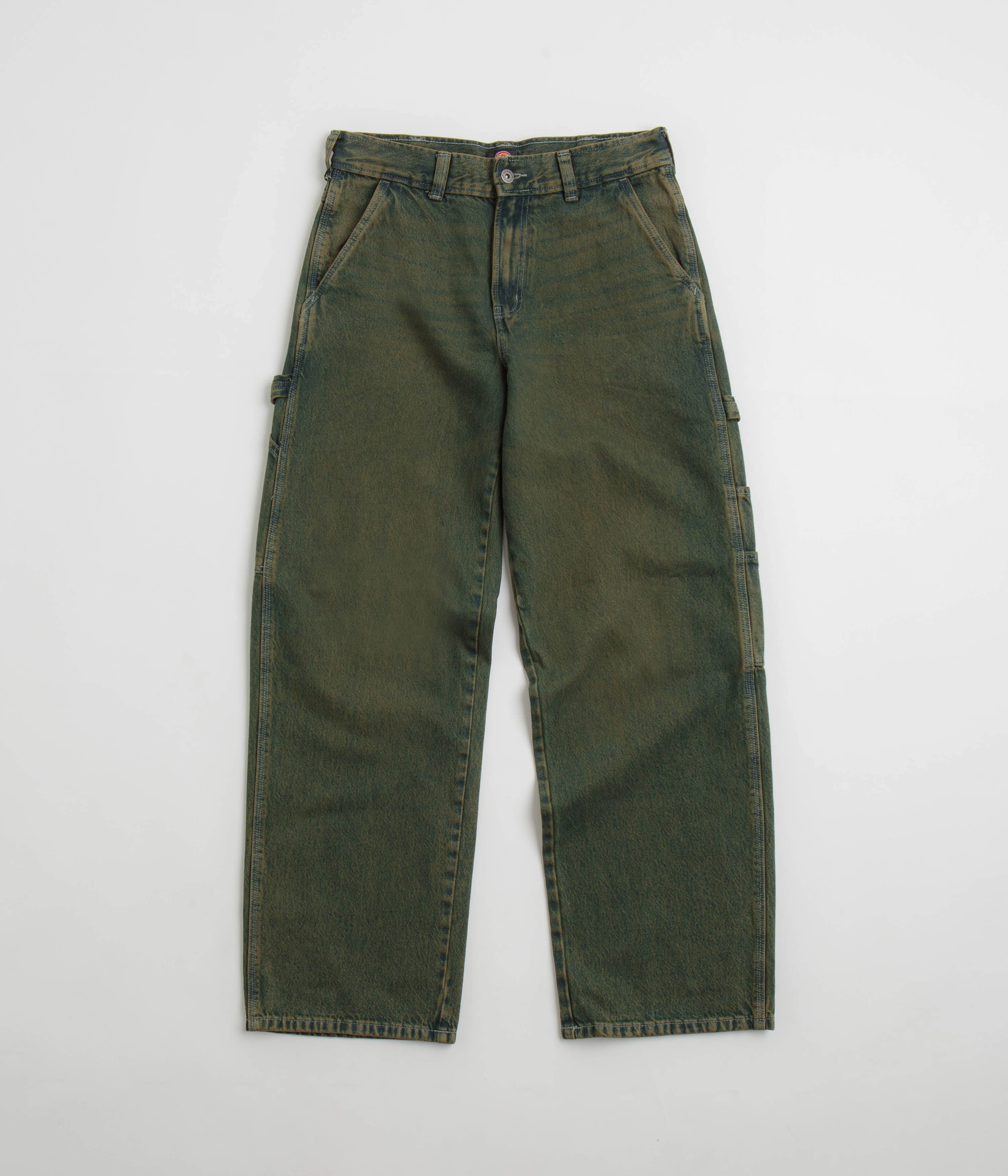 Easy Care Fabric Finish Dickies Loose Painter Jeans - Green Tone Fade