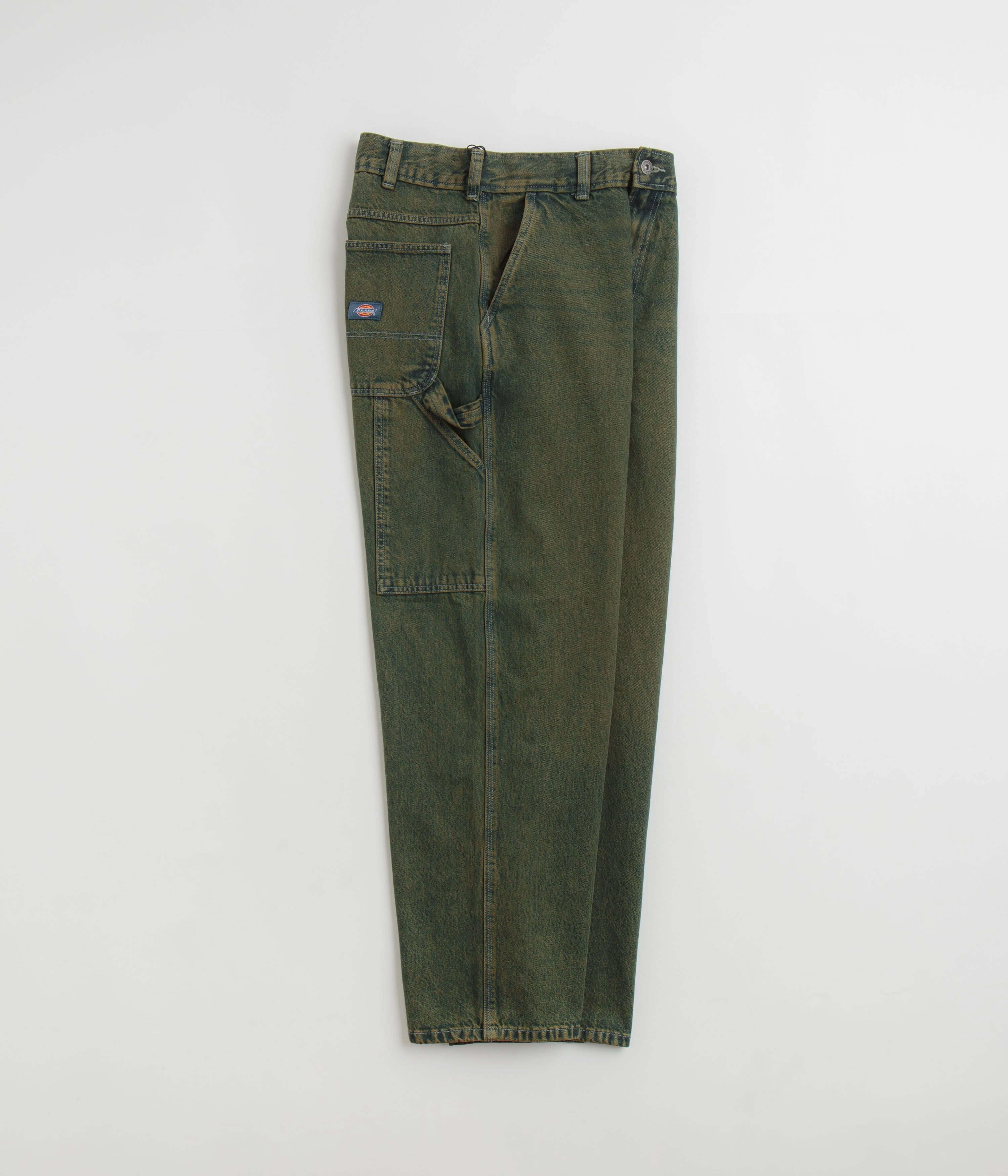 Sustainable Material Blend Dickies Loose Painter Jeans - Green Tone Fade