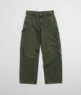 Easy Care Fabric Finish Dickies Loose Painter Jeans - Green Tone Fade