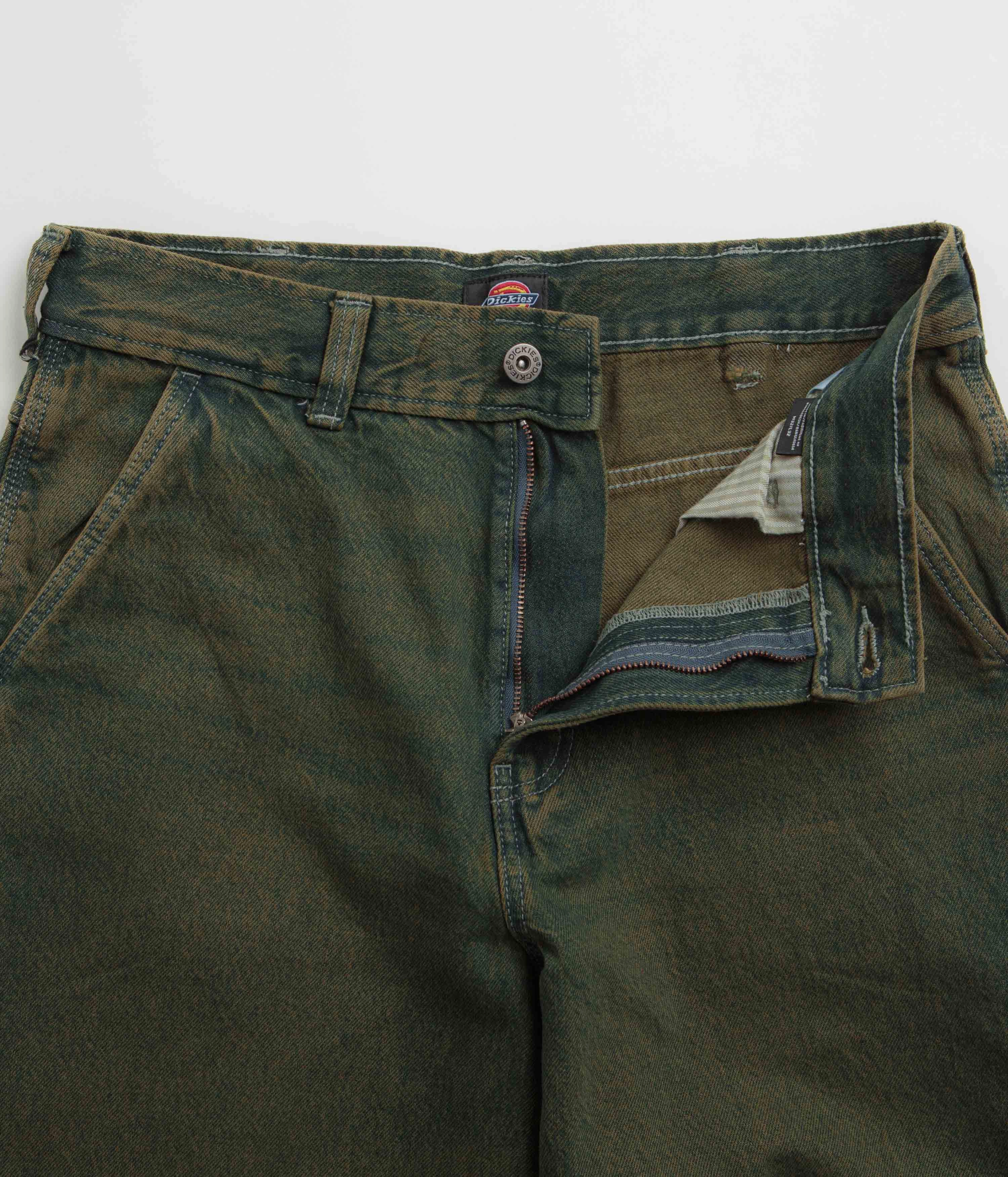 Fast Move Dickies Loose Painter Jeans - Green Tone Fade
