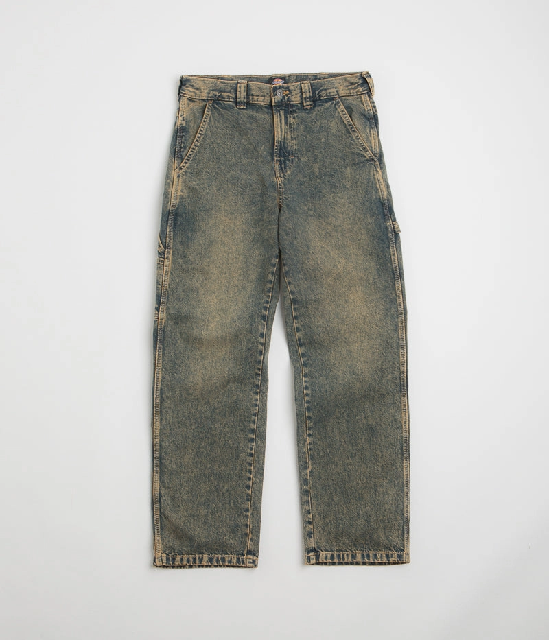 Tangle Free Cuffs Dickies Stevensville Carpenter Jeans - Yellow Fade Indigo