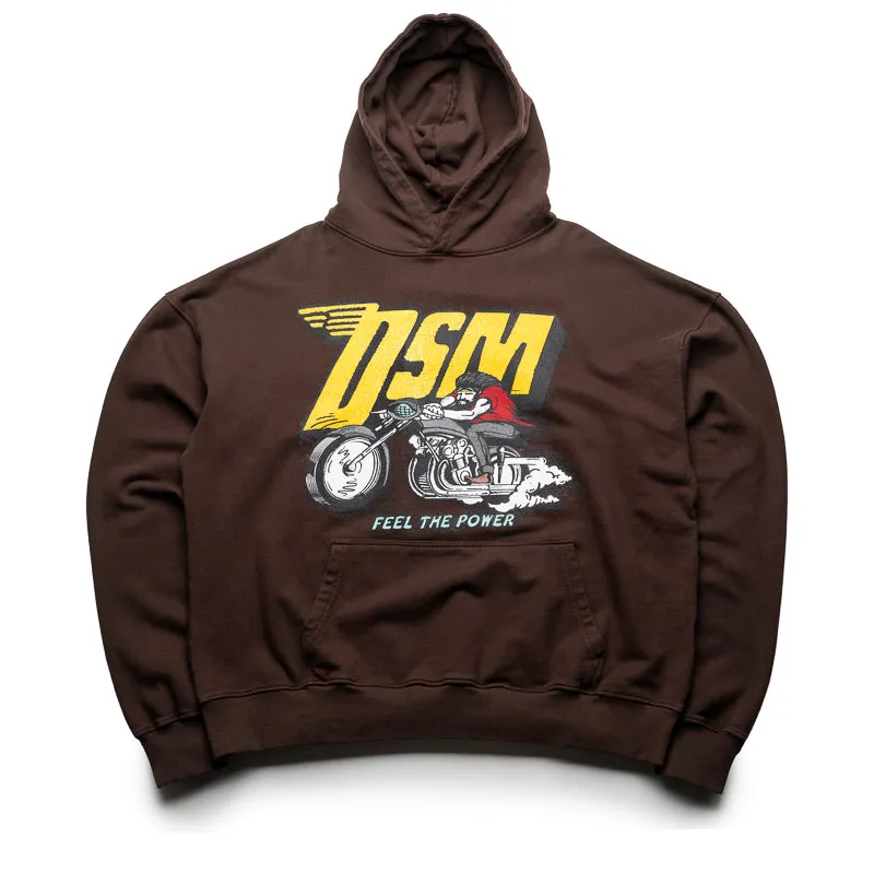 Diet Starts Monday Biker Hoodie - Brown Four Way Stretch Material