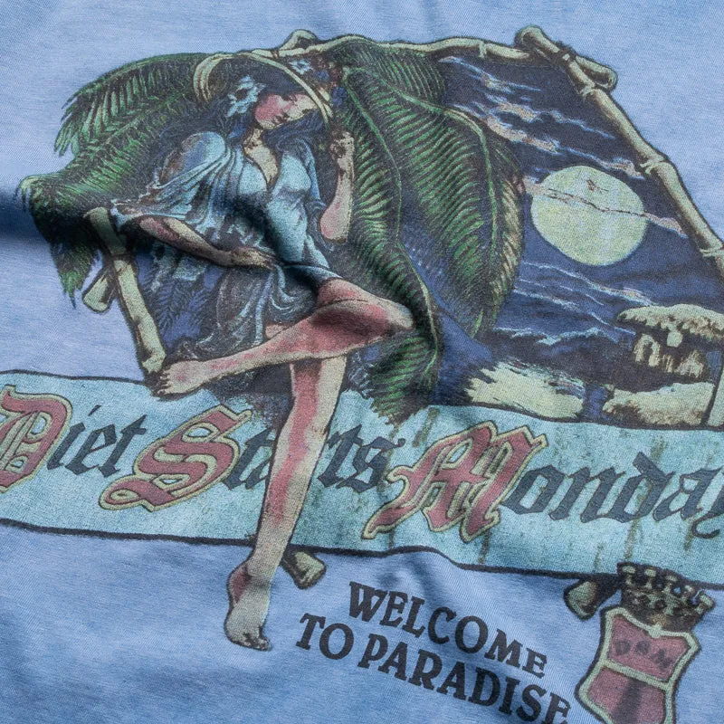 shirring Office Wear Diet Starts Monday Paradise Tee - Blue