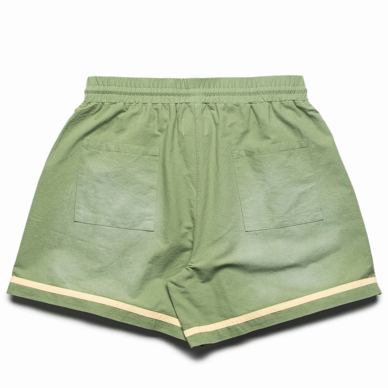 Non Irritating Tags Diet Starts Monday Canvas Stripe Short - Lime