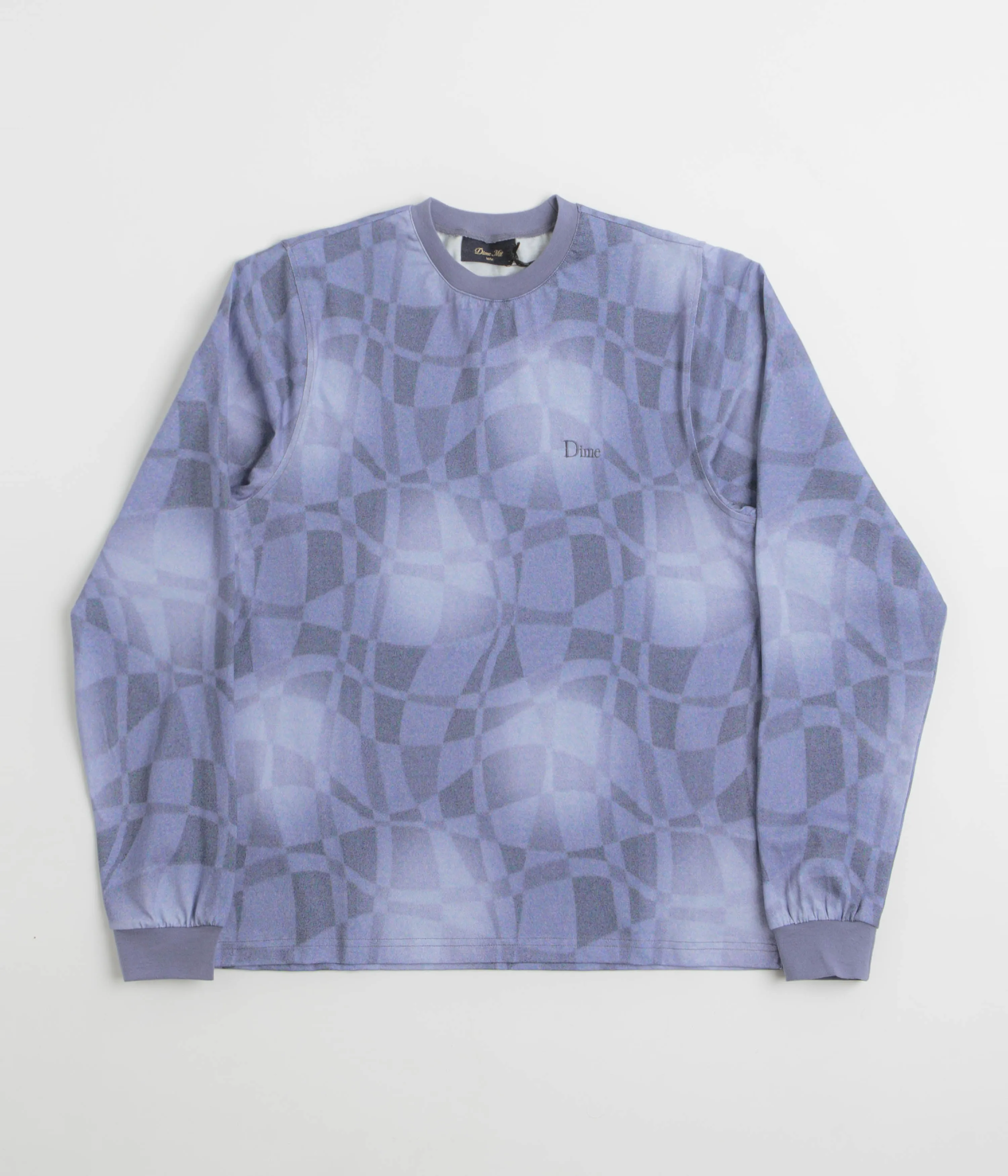 snap Dime Abstract Long Sleeve T-Shirt - Static Blue