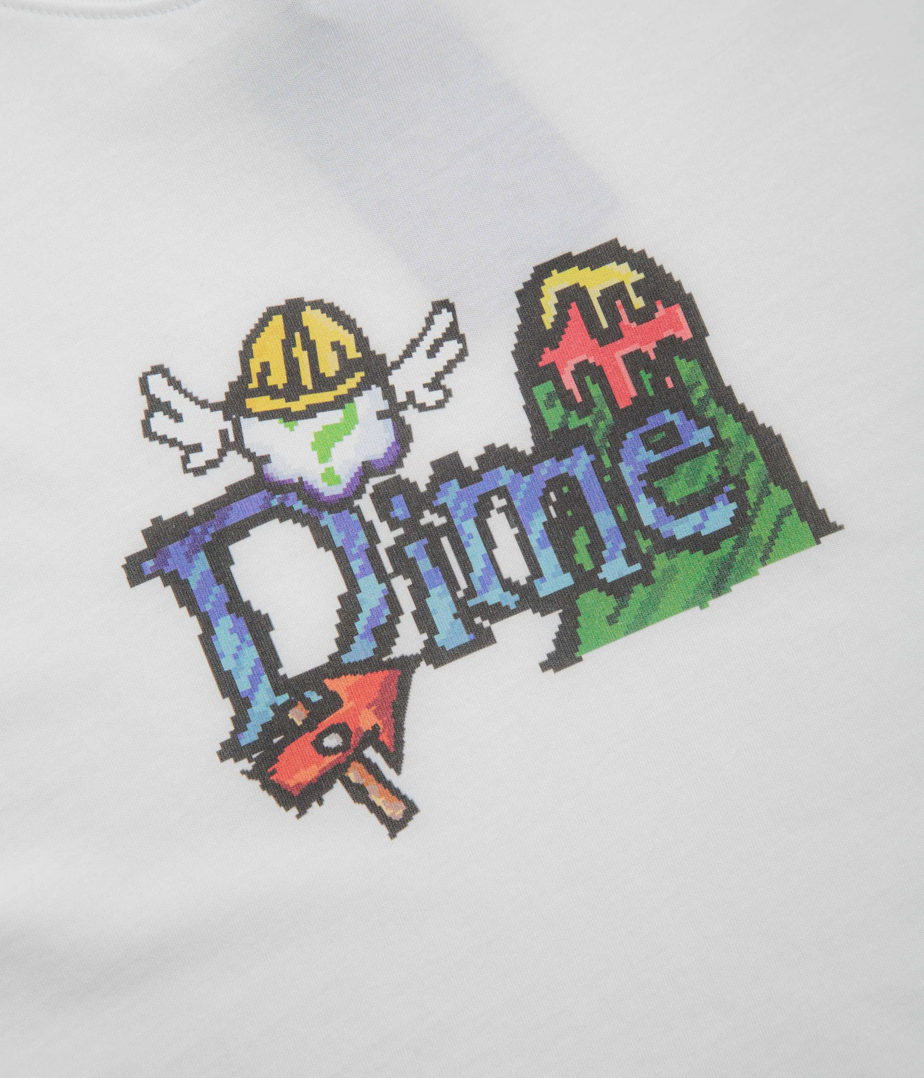 Dime Classic Fuzzy T-Shirt - White Skating