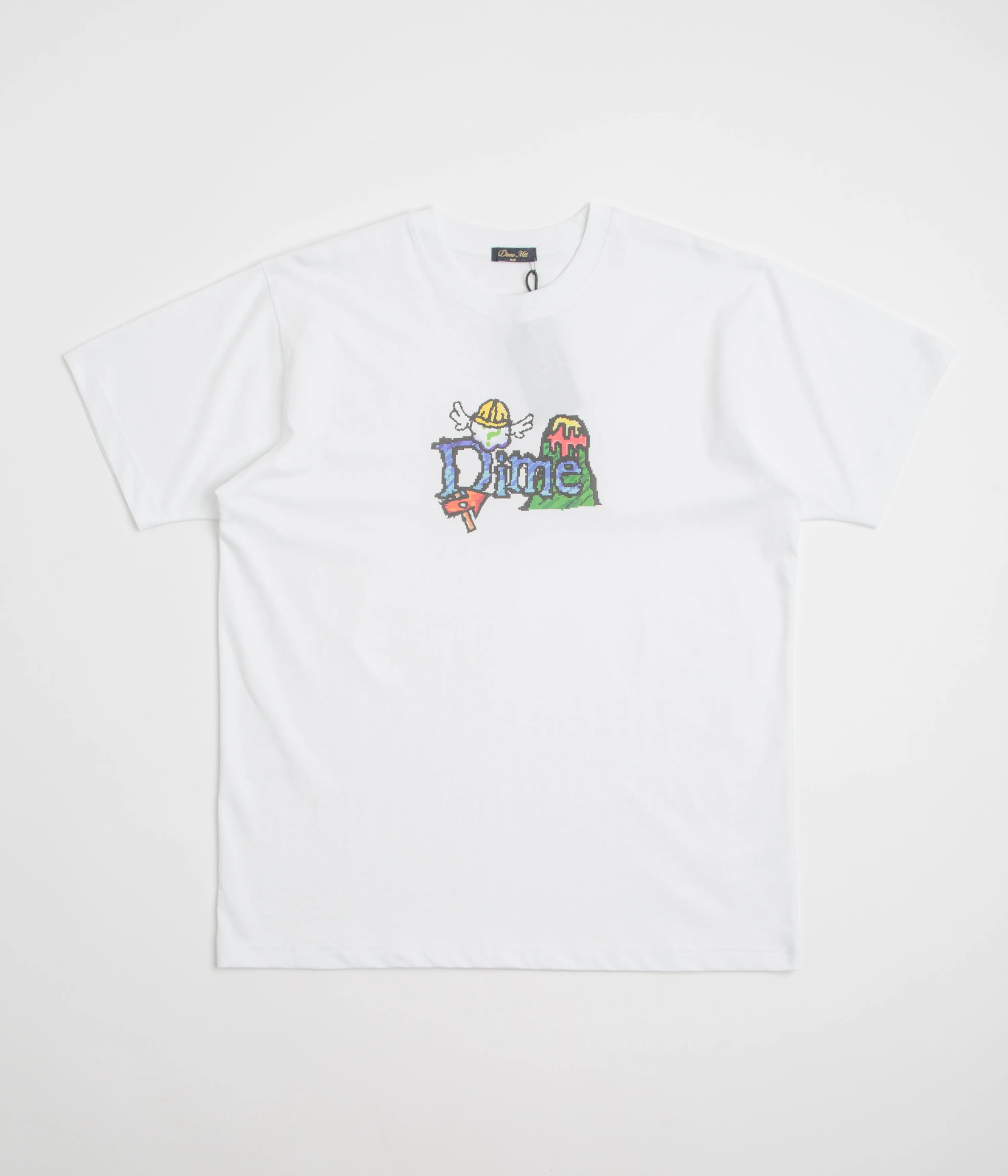 hook and eye closure Dime Classic Fuzzy T-Shirt - White