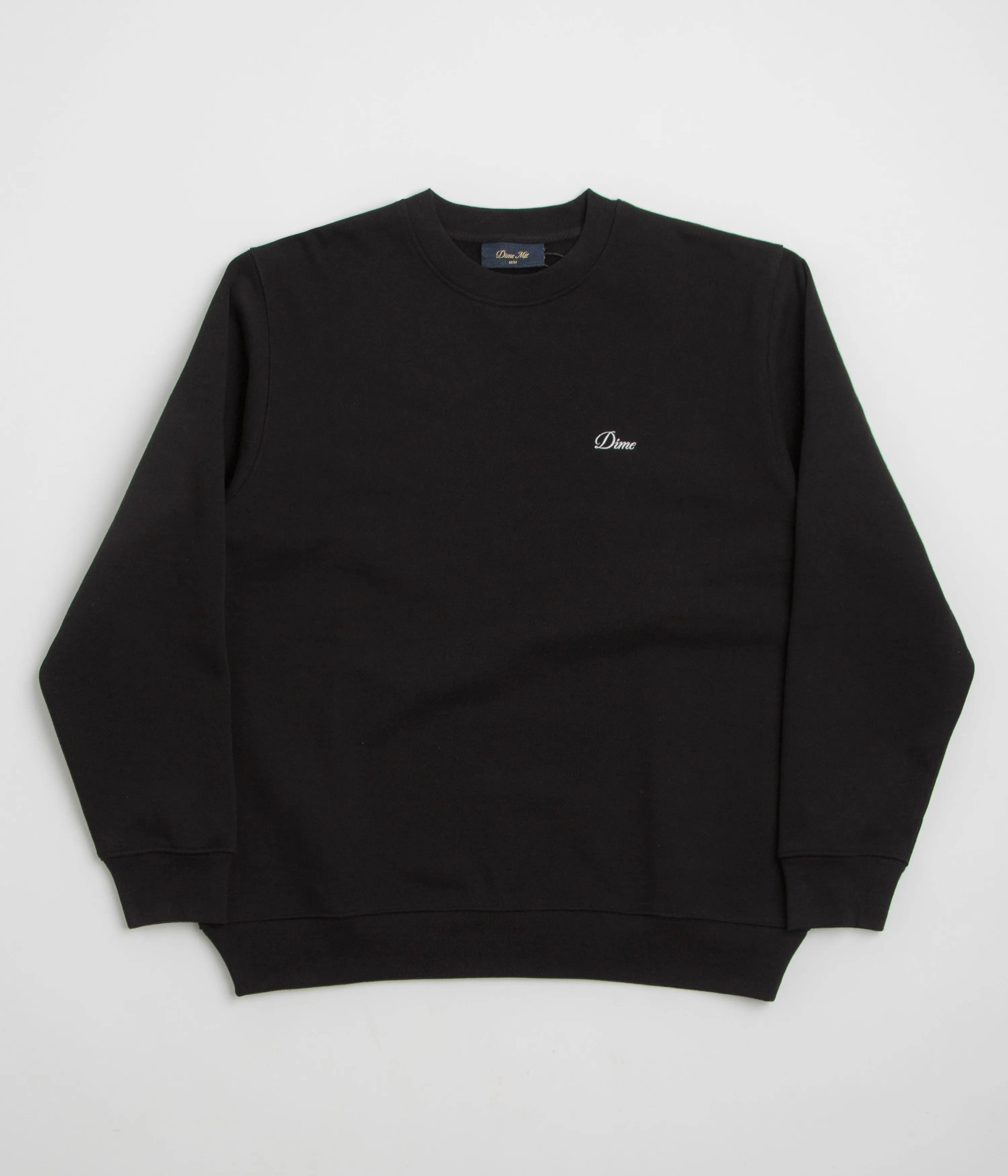 Weekend Active Dime Cursive Small Logo Crewneck Sweatshirt - Black
