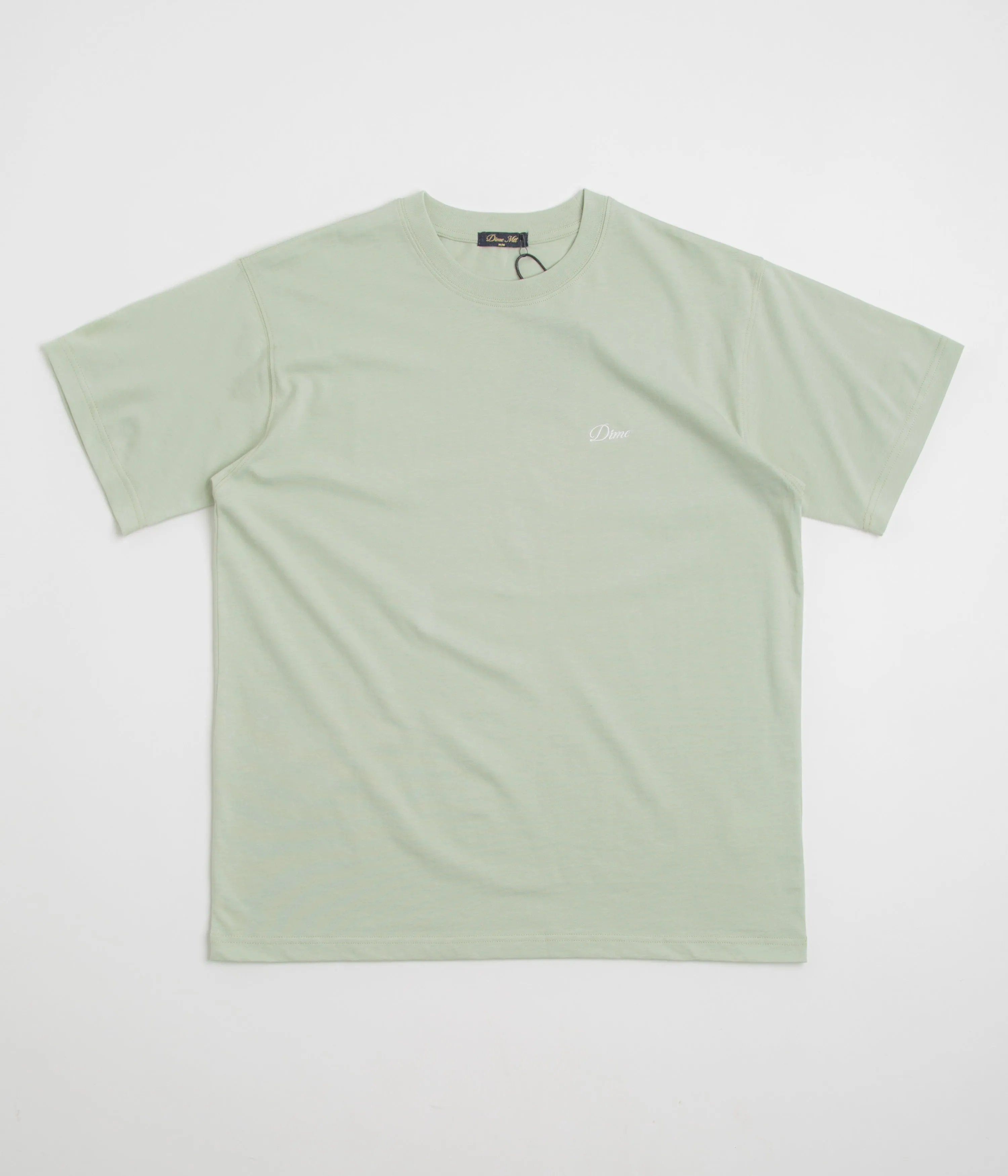Floral Pattern Dime Cursive Small Logo T-Shirt - Charcoal Moss