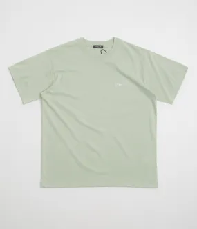 Floral Pattern Dime Cursive Small Logo T-Shirt - Charcoal Moss