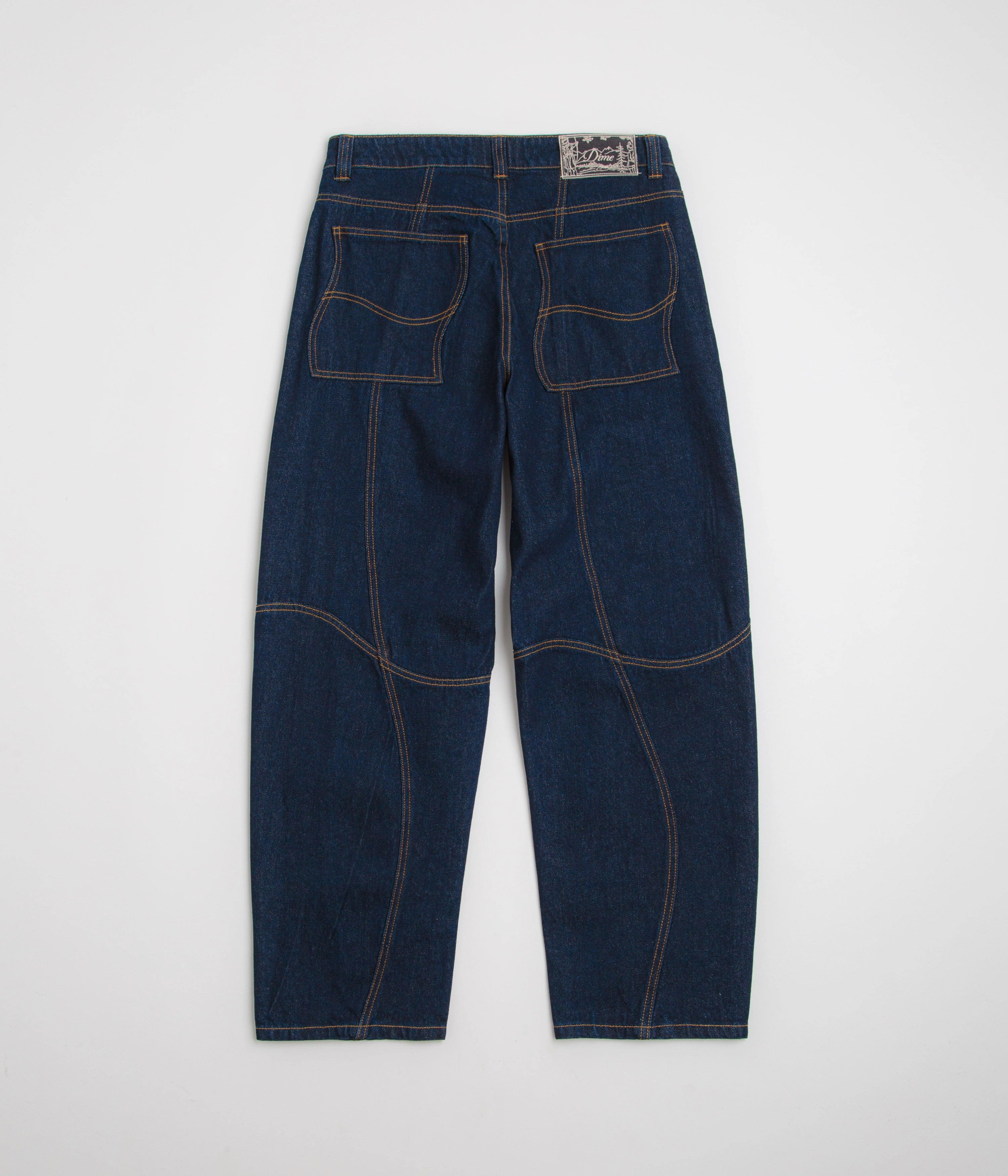 Dime Classic Baggy Denim Pants - Indigo Paneled Dynamic Motion