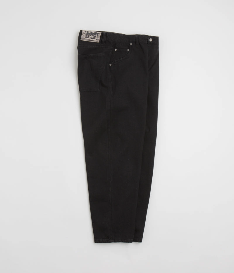 Distressed finish Cropped hem Dime Classic Baggy Jeans - Black