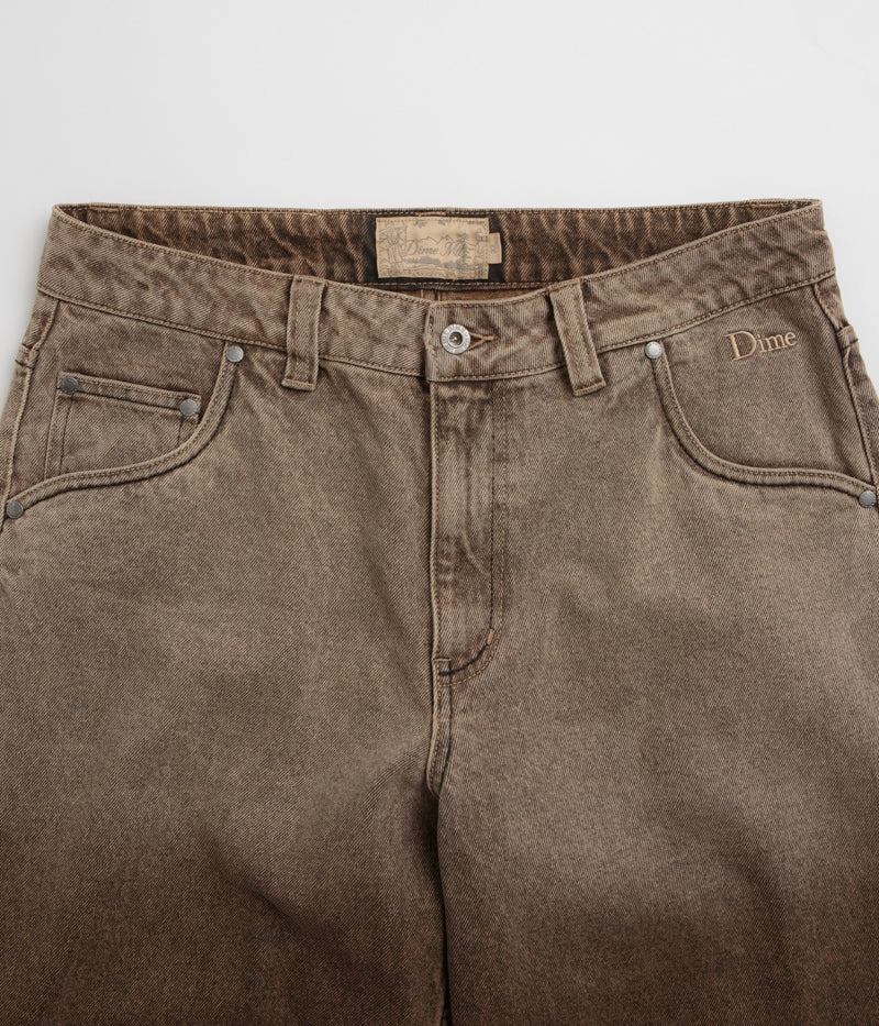 Dime Classic Baggy Jeans - Dipped Sandblasted Brown Functional Style
