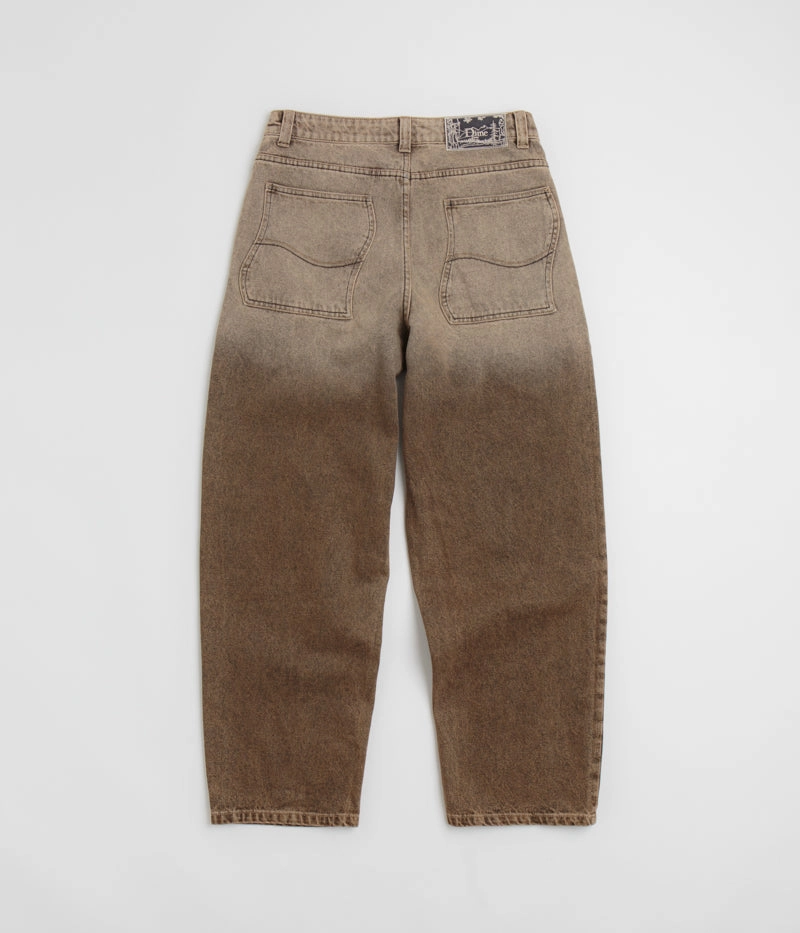 Dime Classic Baggy Jeans - Dipped Sandblasted Brown Everyday Style Button front