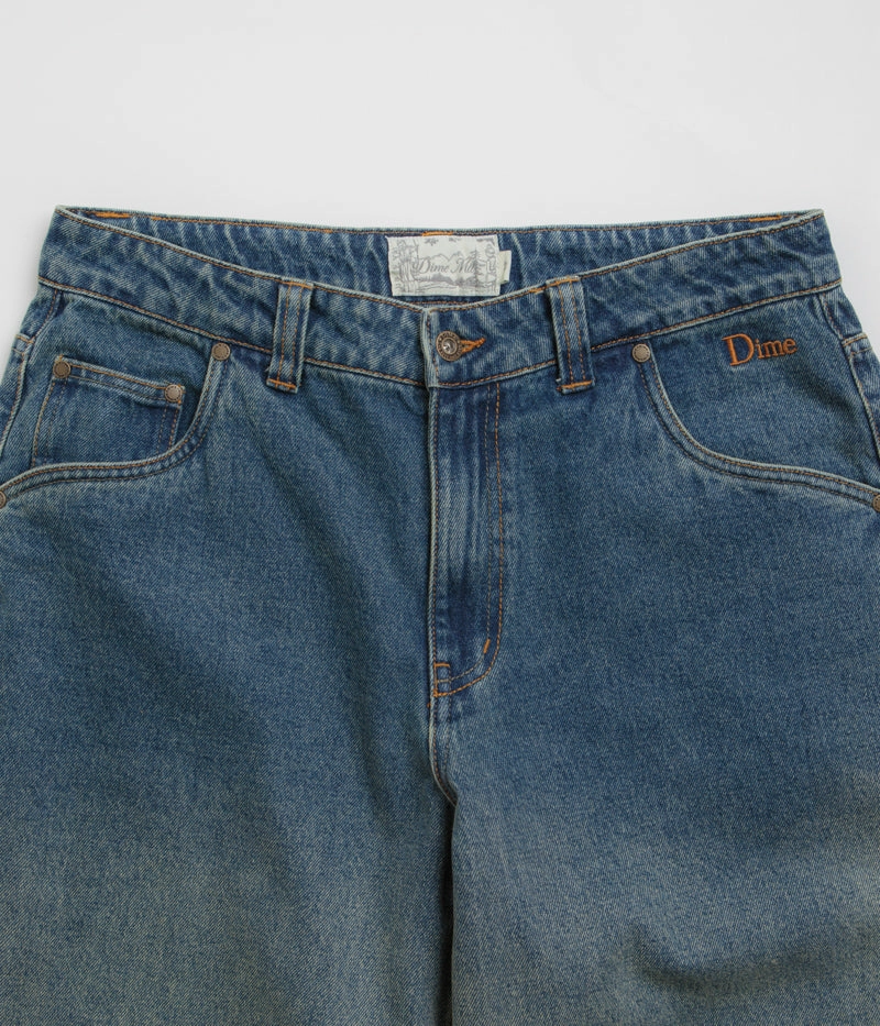Dime Classic Baggy Jeans - Dipped Sandblasted Indigo Loose Fit