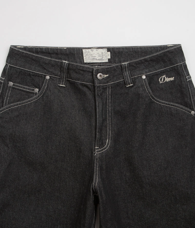 Dime Classic Denim Shorts - Black Washed Wrinkle Free Fabric