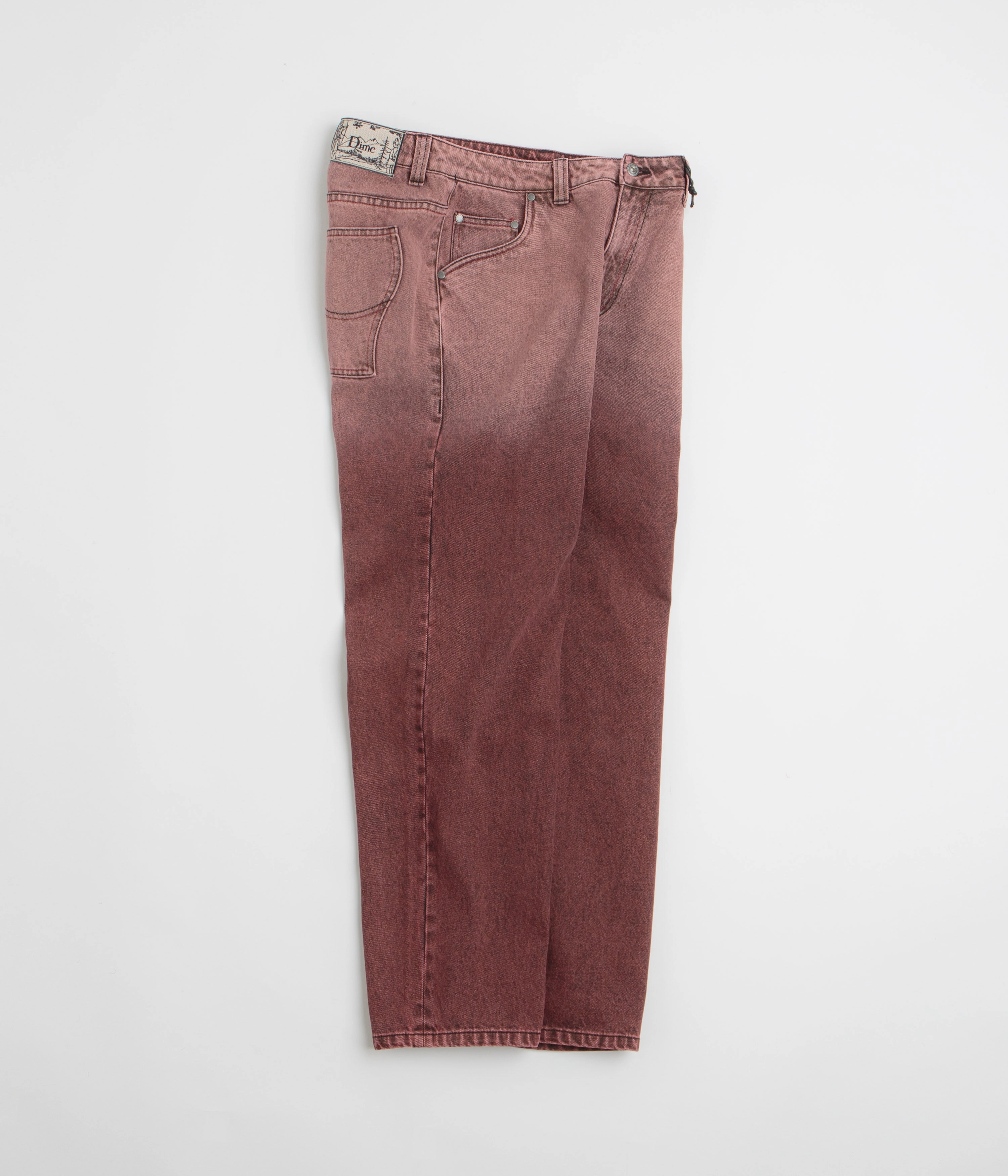 Stylish Comfort Cotton comfort Dime Classic Relaxed Jeans - Dipped Sandblasted Burgundy