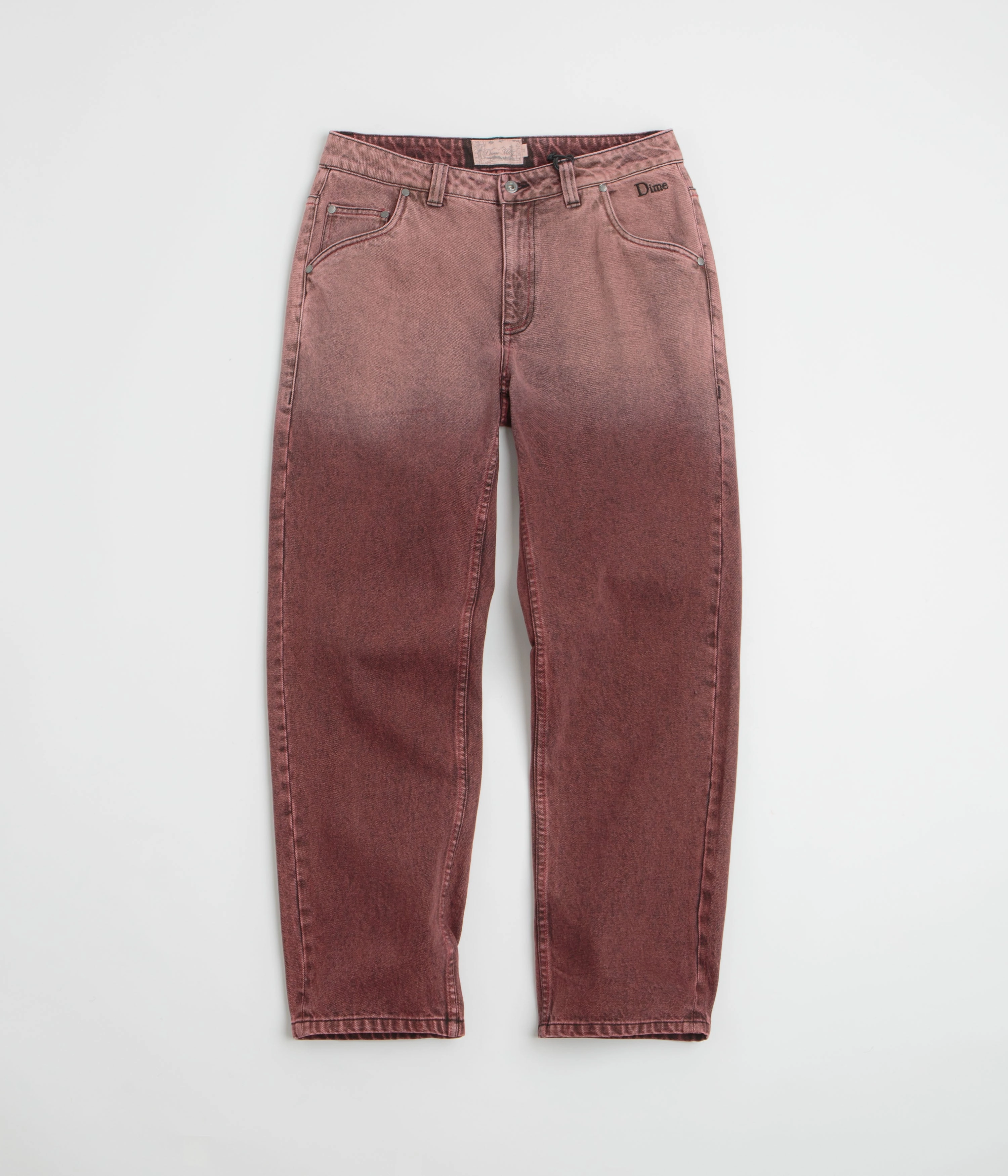 DurablePolyester Dime Classic Relaxed Jeans - Dipped Sandblasted Burgundy