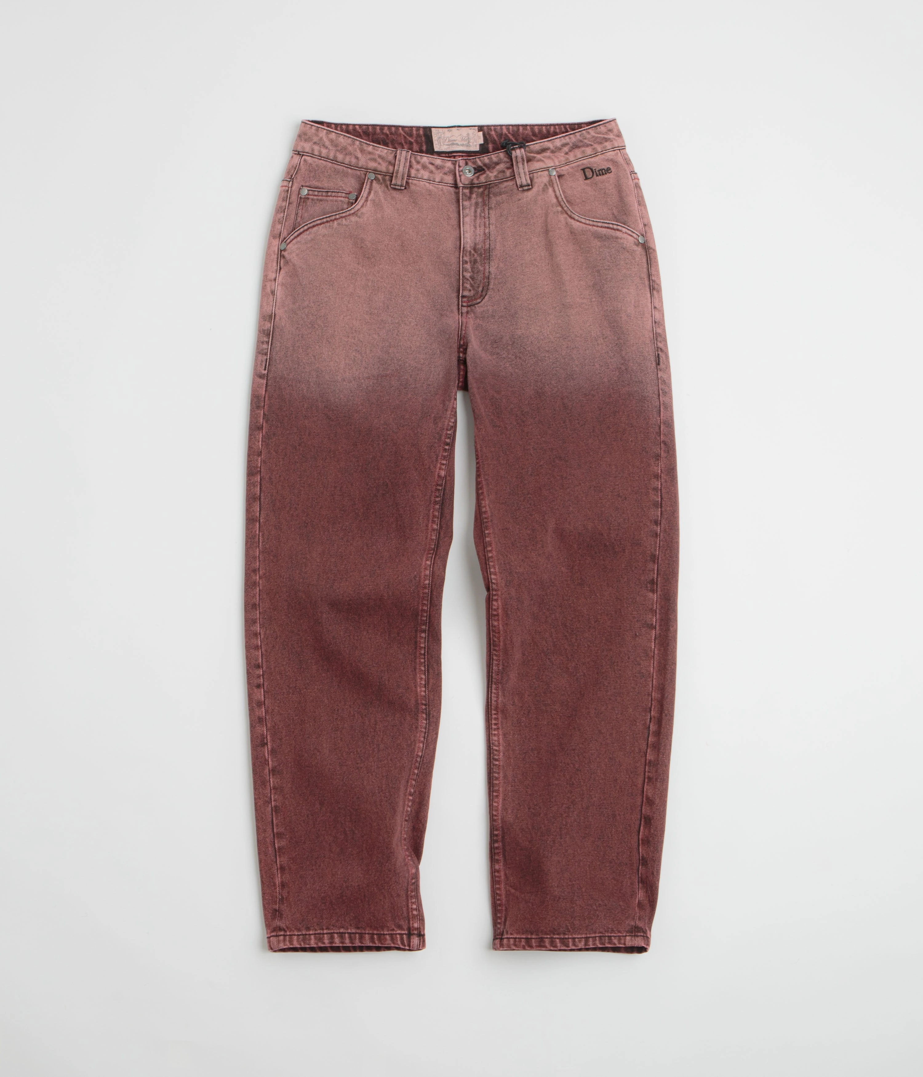 Affordable Durable Brunch Outfit Night Out Dime Classic Relaxed Jeans - Dipped Sandblasted Burgundy