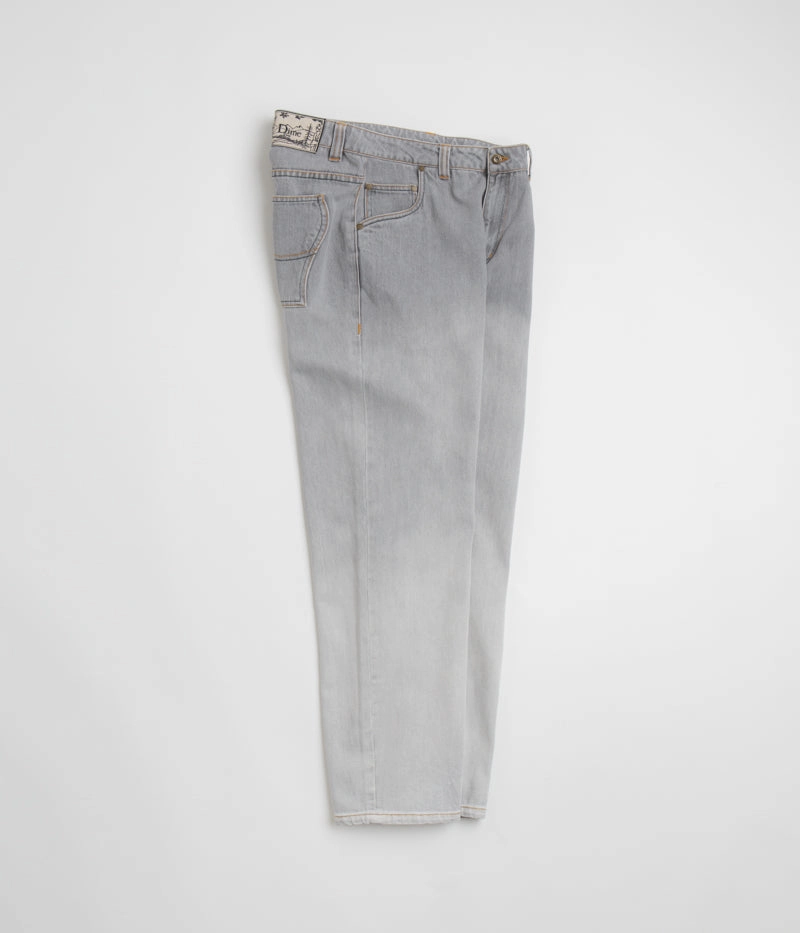 Noise Reduciting Fabric Flat Lock Stitching Dime Classic Relaxed Jeans - Dipped Sandblasted Grey