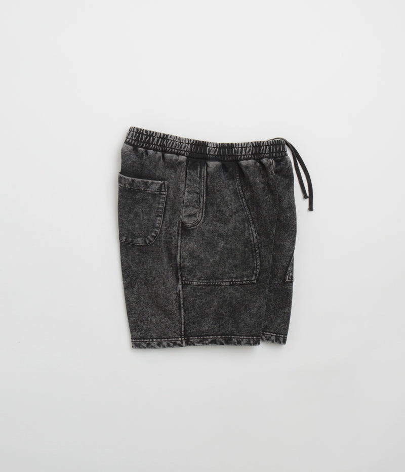 Quick Access Zip Pockets Dime Cyclone French Terry Shorts - Black Snow Washed