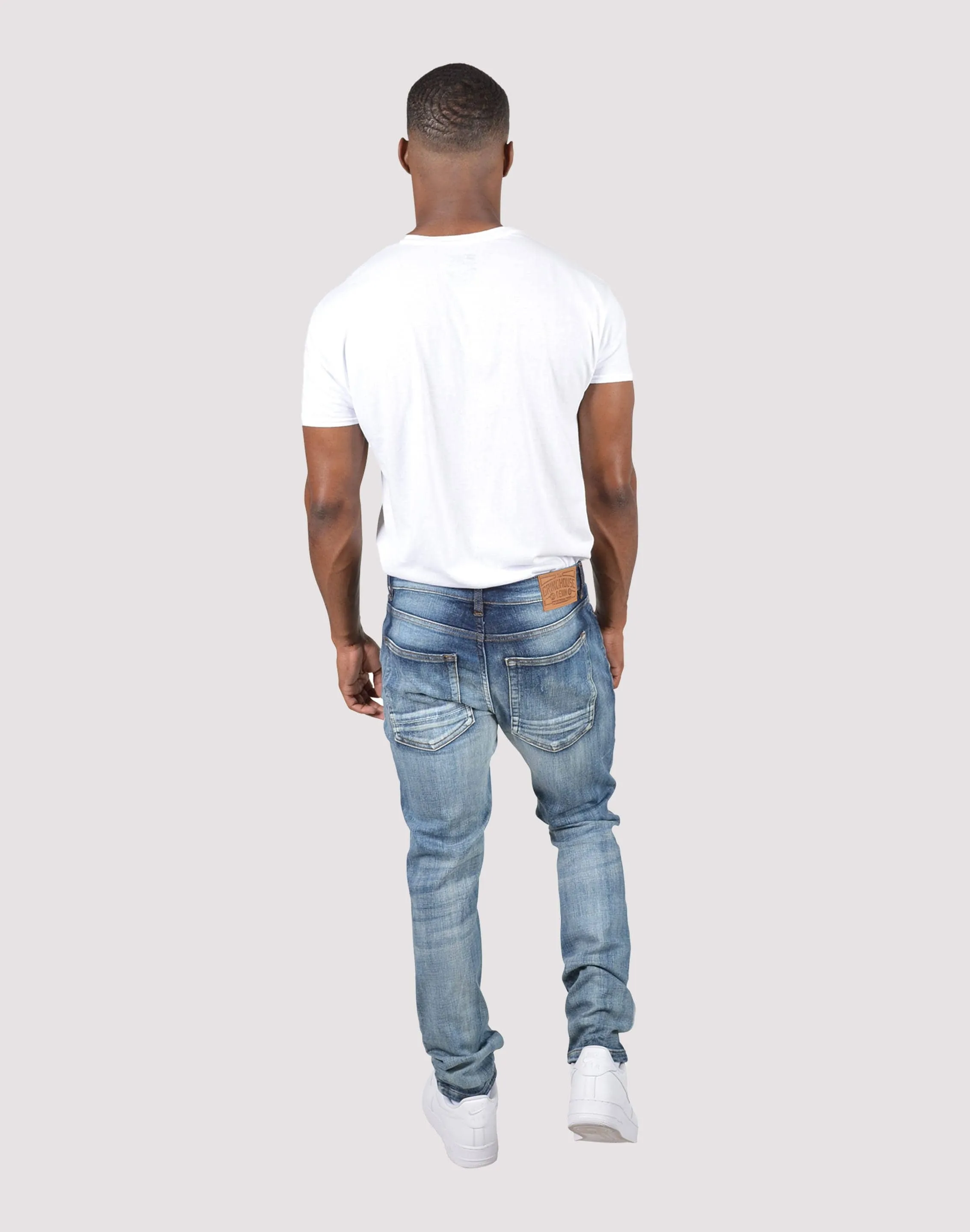Tech Edge Grindhouse Vintage Rip N Repair Slim Fit Denim Jeans