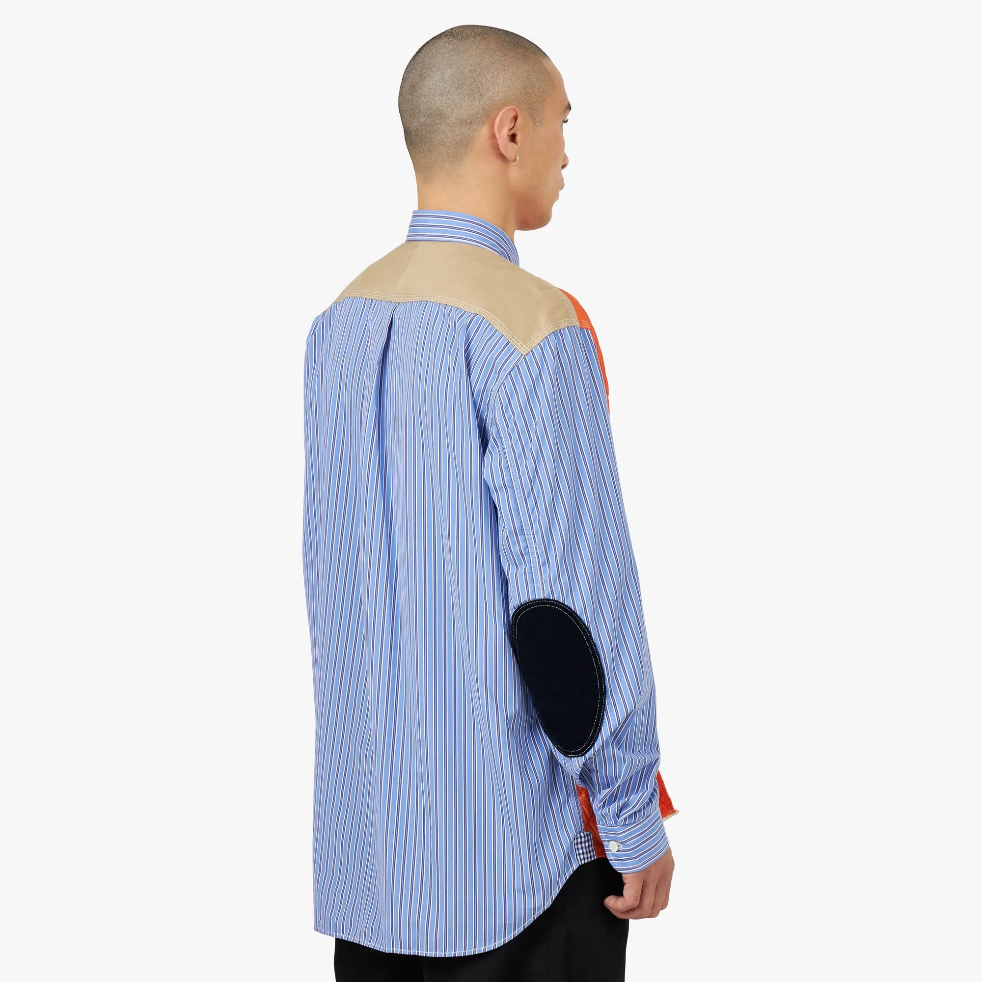 Junya Watanabe MAN Quilted Overshirt Blue / White - Orange Tall Option