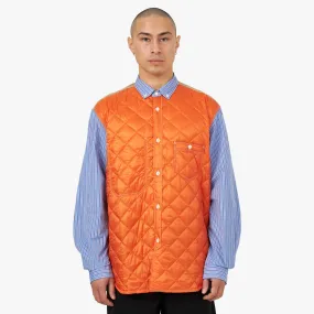 Junya Watanabe MAN Quilted Overshirt Blue / White - Orange Fall Fashion Local Favorite
