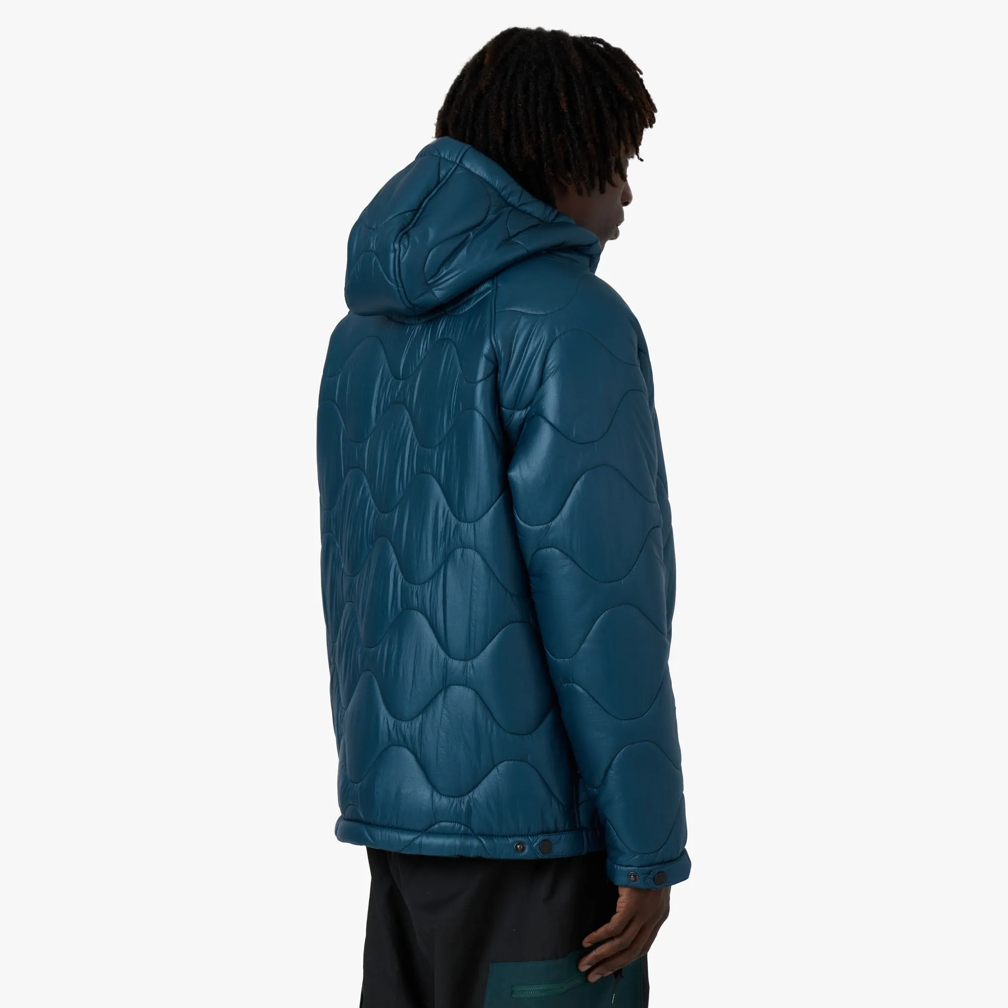District Vision Quilted Fleece Lined Hooded Jacket / Dusk ConvertibleCollar Notch Lapel